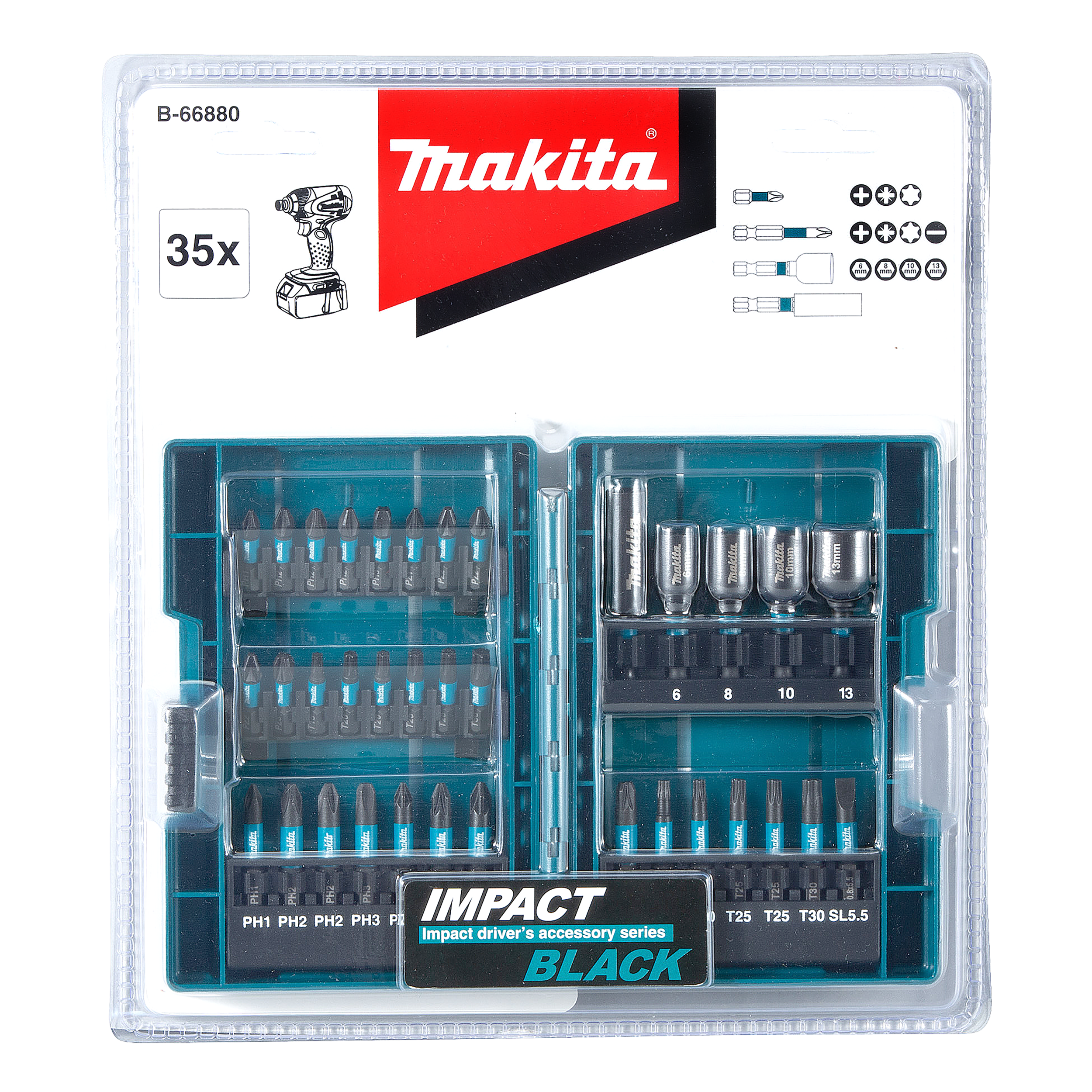 Zestaw bitów udarowych 35 sztuk B-66880 Makita - 2
