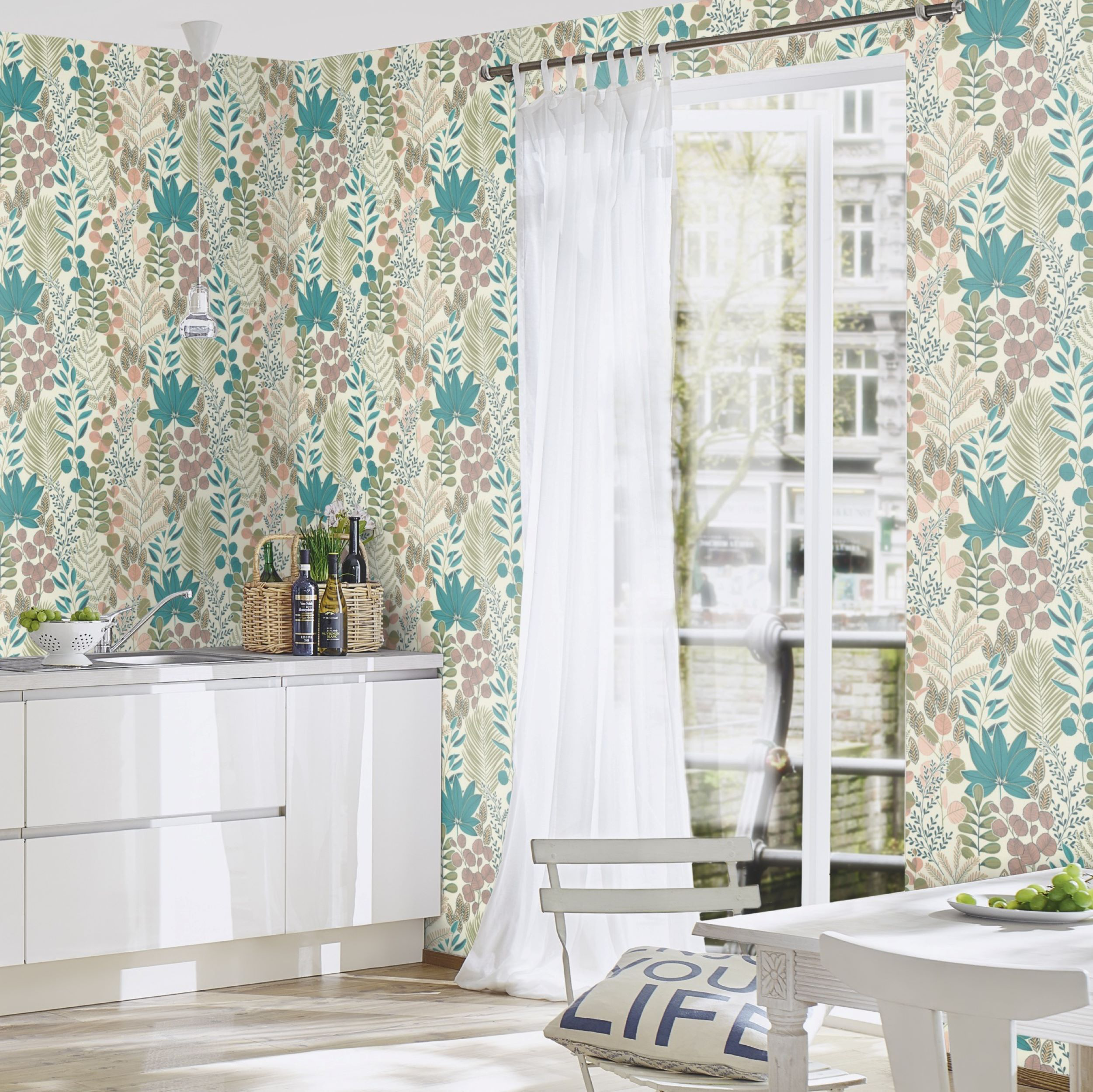 Carta da parati Pop rosa e verde, 53 cm x 10.05 m - 3