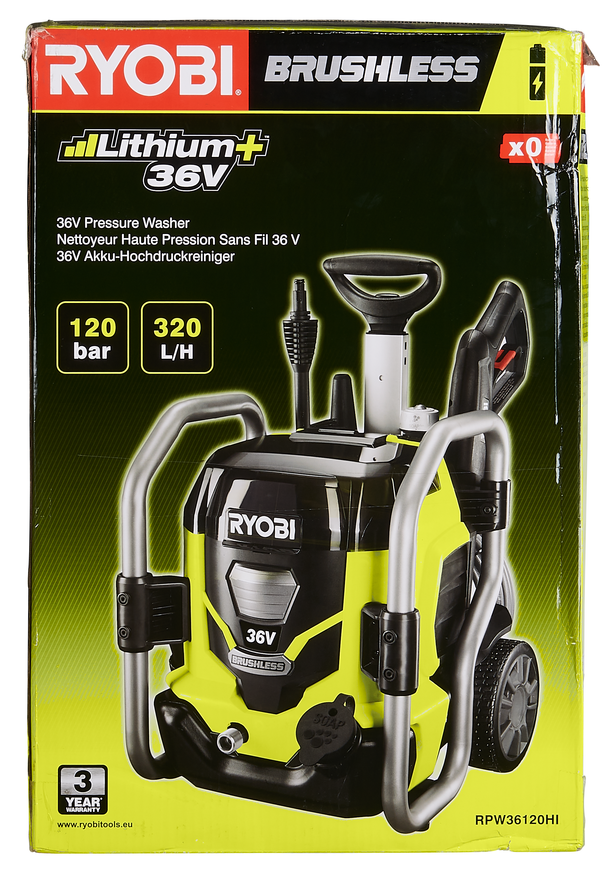Myjka ciśnieniowa akumulatorowa Ryobi RPW36120HI 36V 120bar - 3
