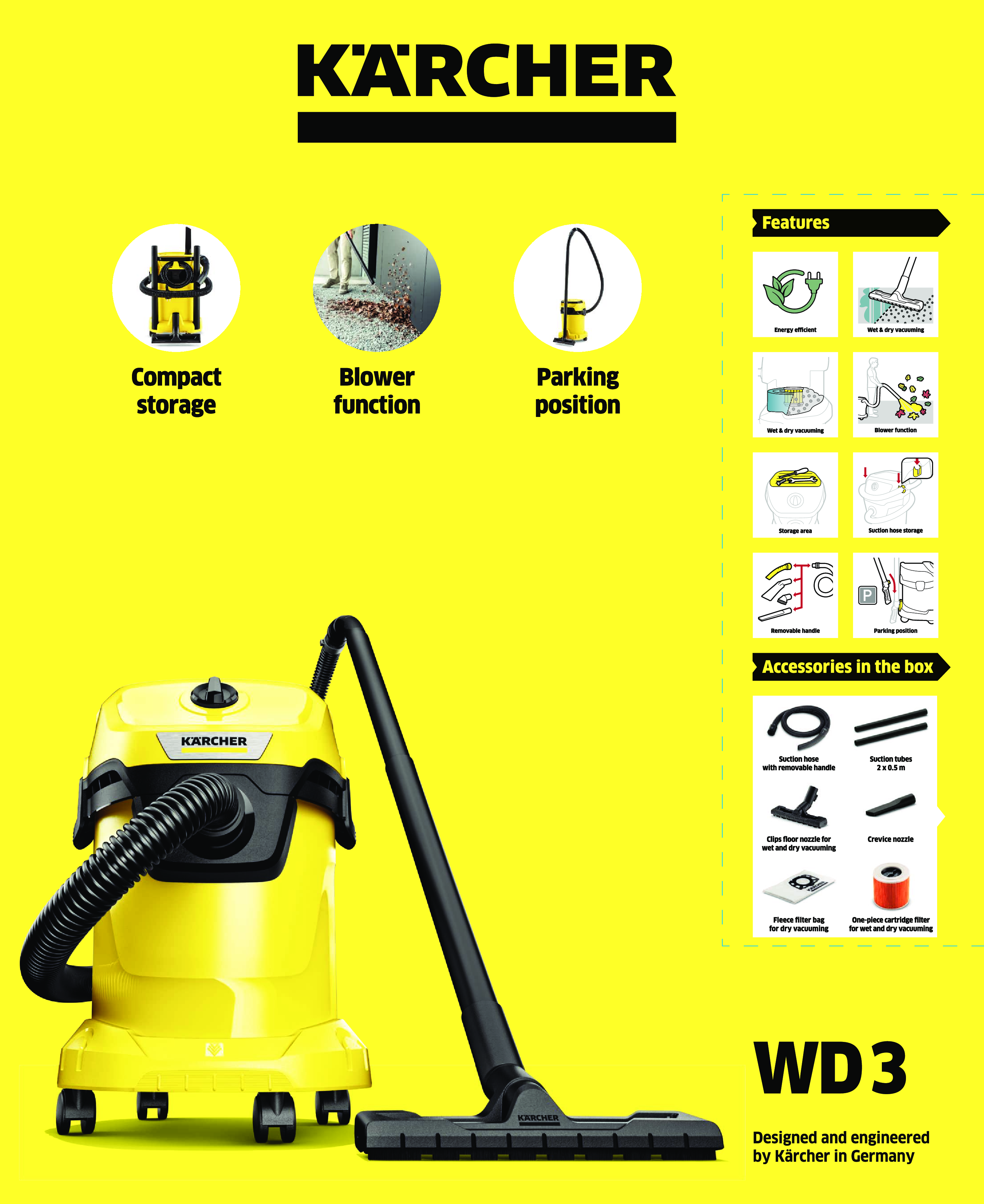 Odkurzacz warsztatowy KARCHER WD 3 V-17/4/20 1000W - 10
