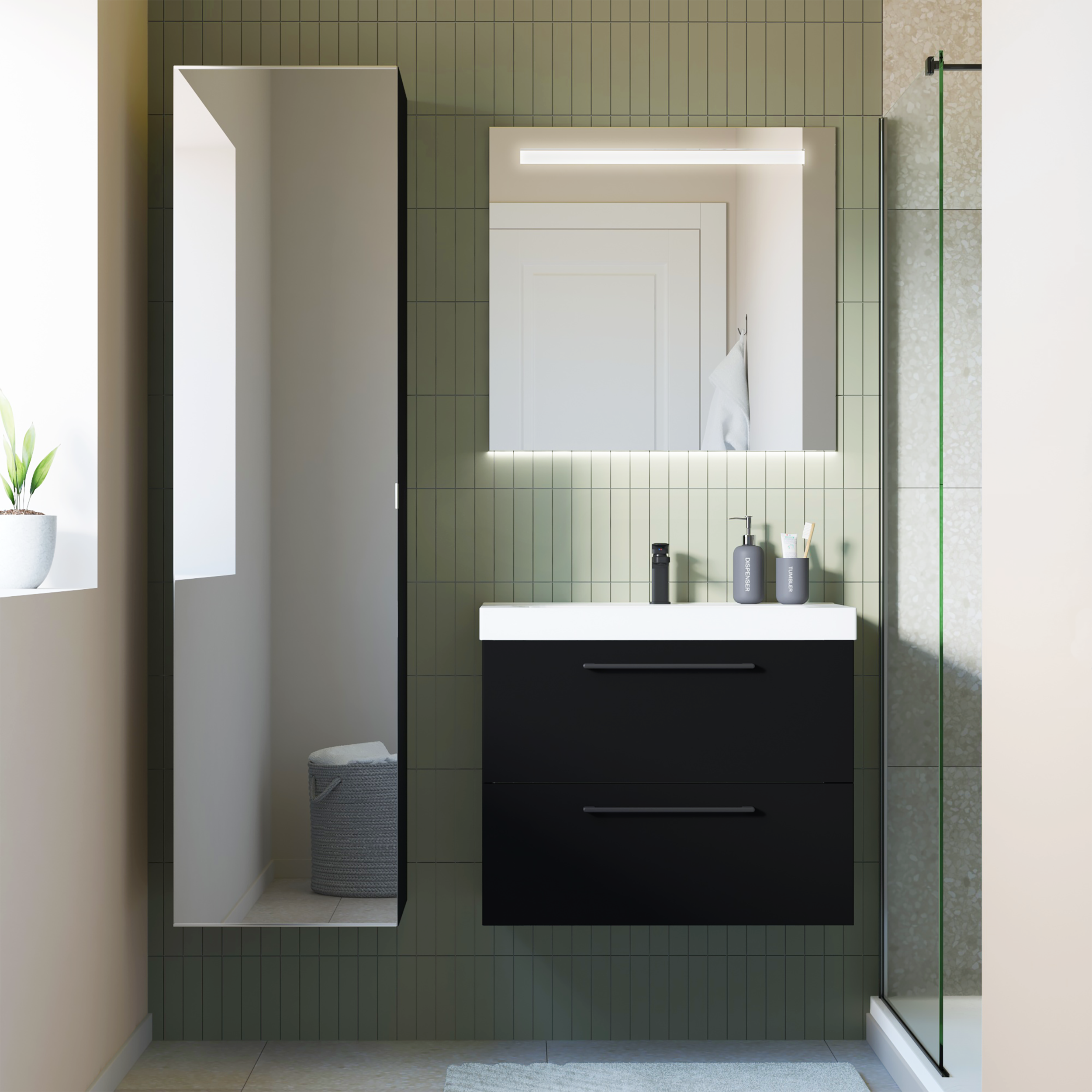 Szafka pod umywalkę Remix Black Mat 75 Sensea - 11