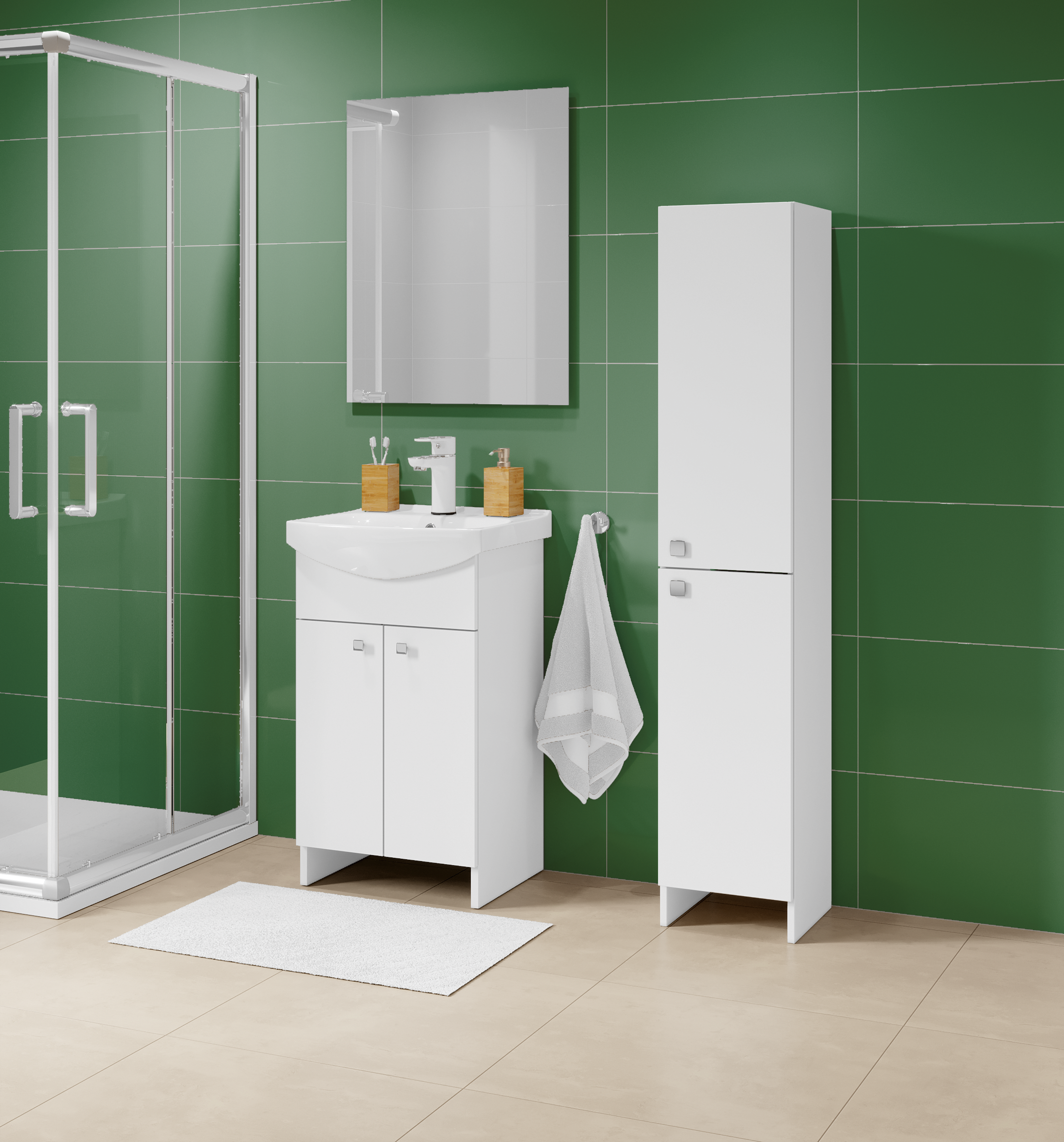 Lustro łazienkowe bez oświetlenia FAZOWANE 75 x 60 cm SENSEA - 2