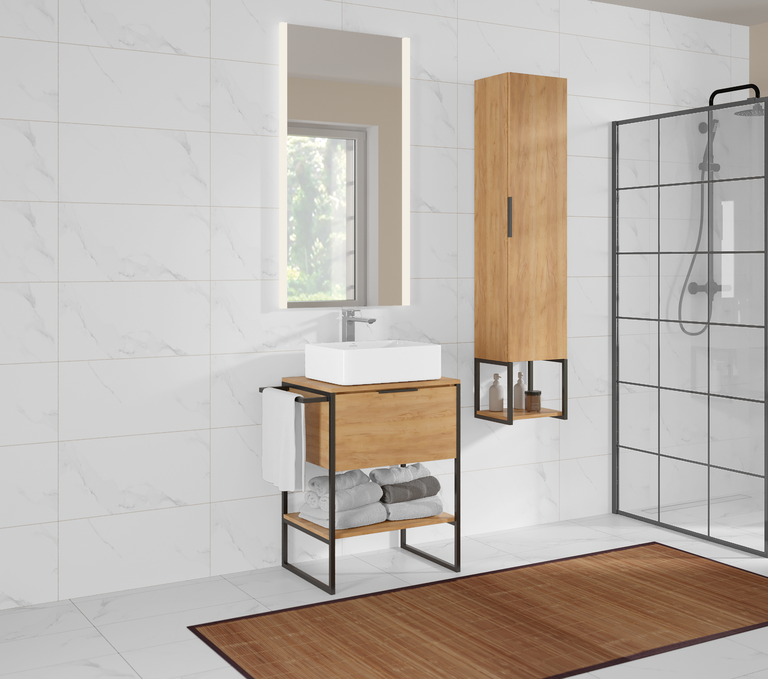 Umywalka ceramiczna nablatowa Nyks 48 x 37 Invena - 5