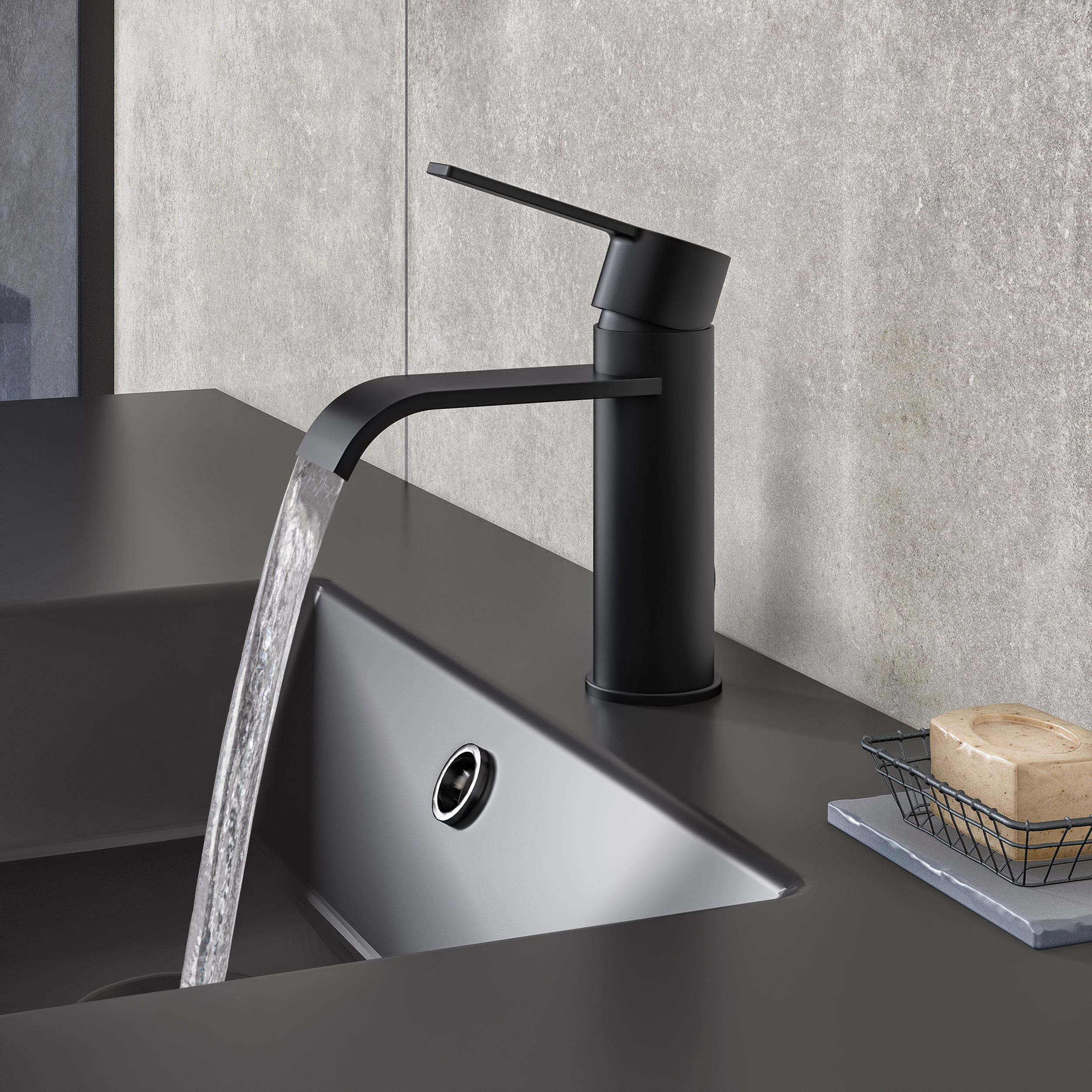 Grifo lavabo sensea hao negro