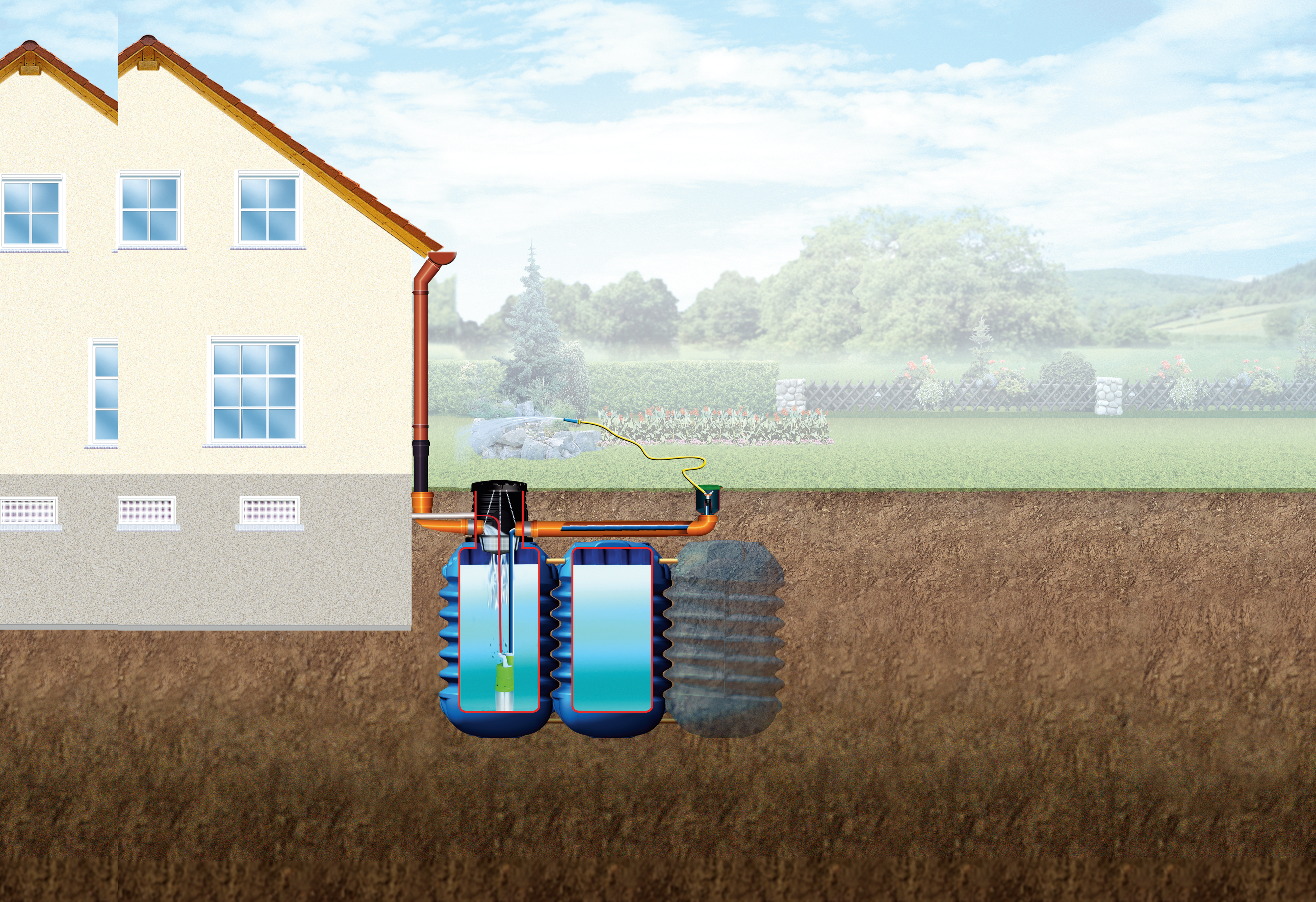 Zbiornik na deszczówkę 1000 l czarny - 2