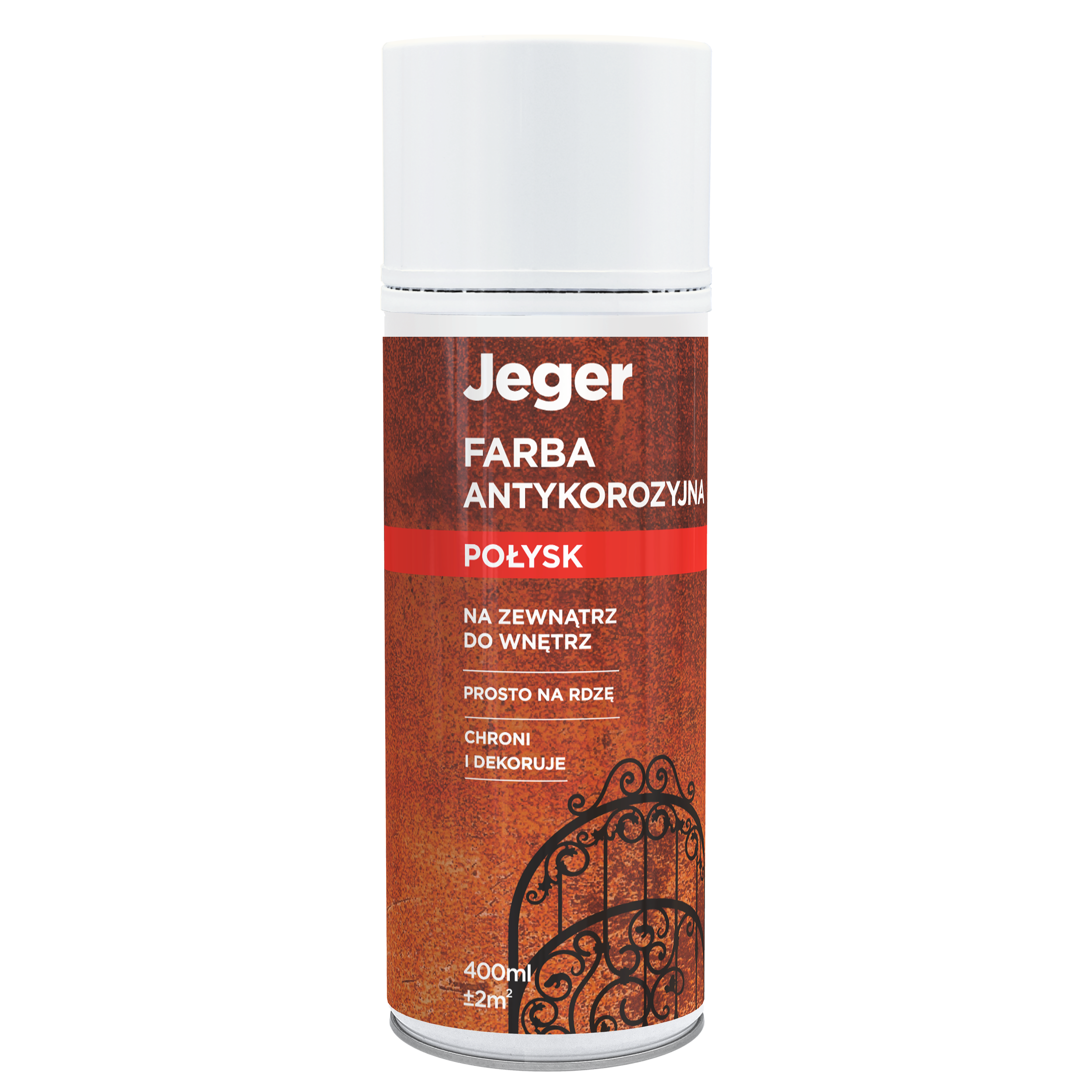 Farba antykorozyjna 0.4 l biały połysk Jeger - 2
