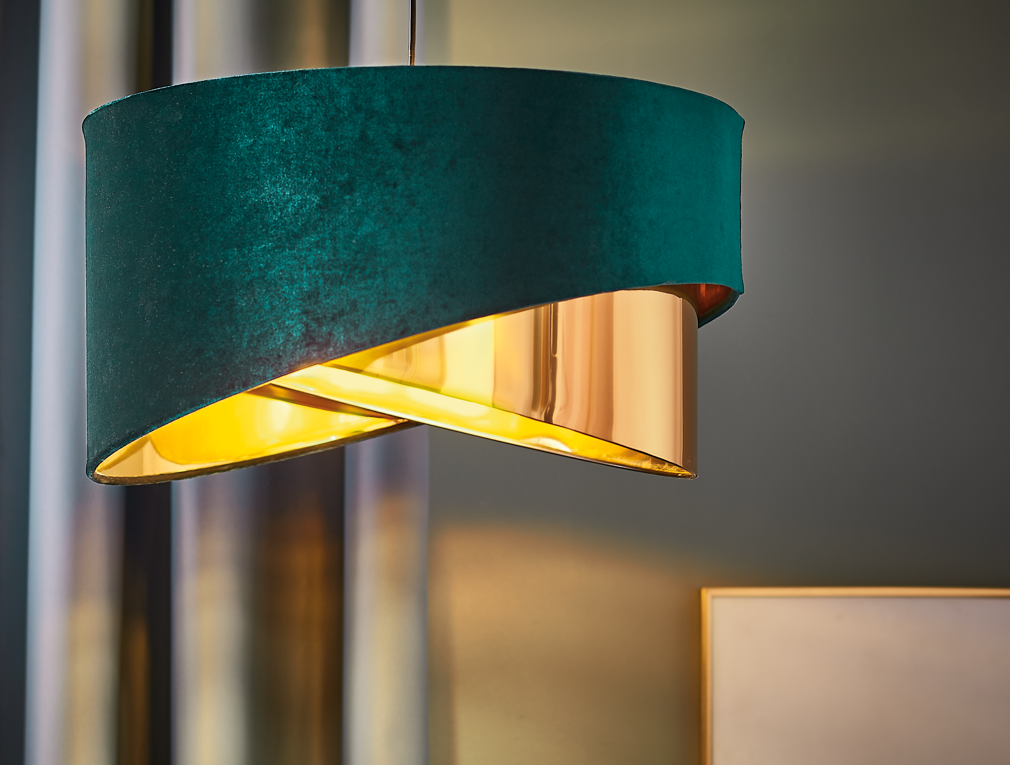 Lampa wisząca Tercio zielono-złota 3 x E27 TK Lighting - 2