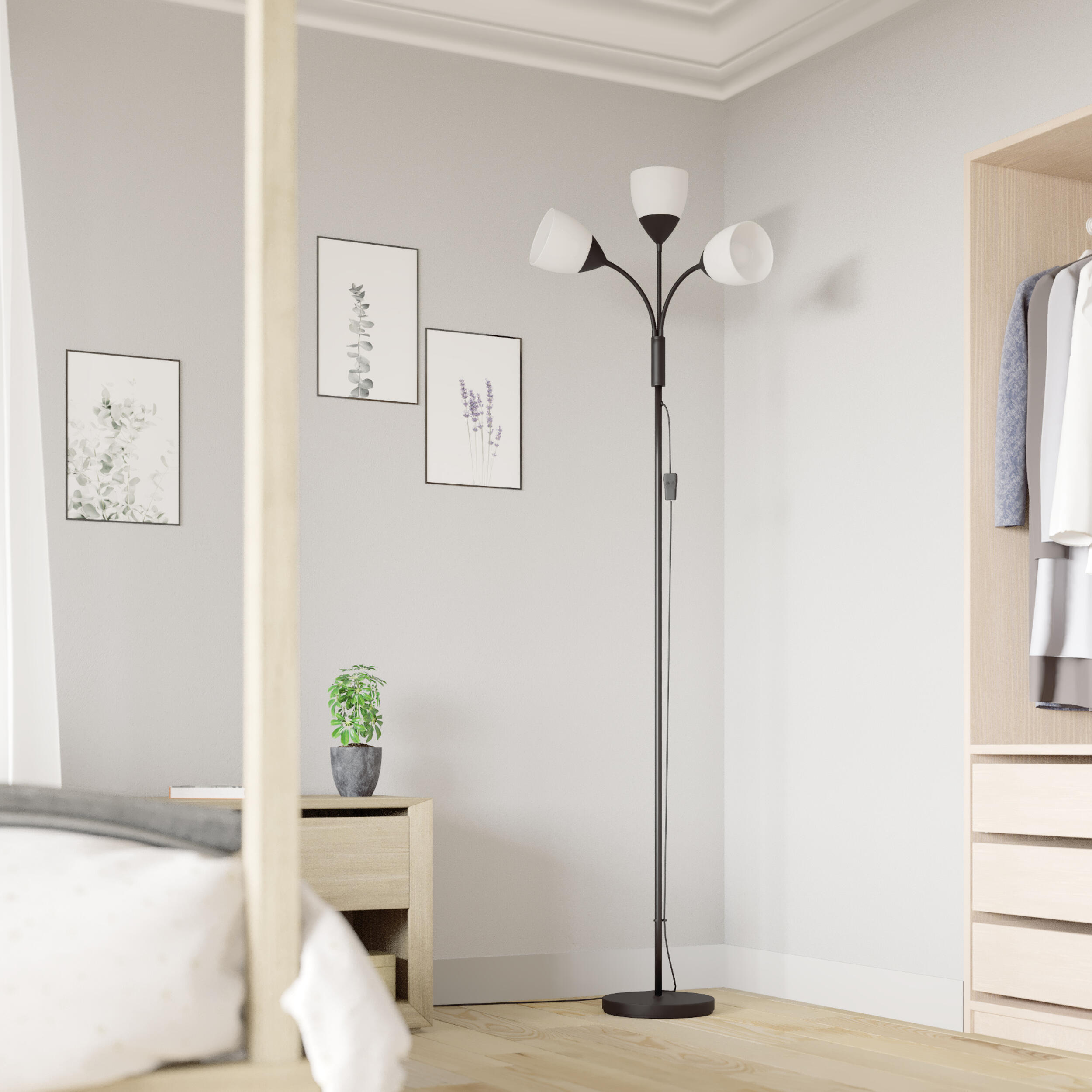 Lampa podłogowa Dahila czarna 3 x E27 Inspire - 6