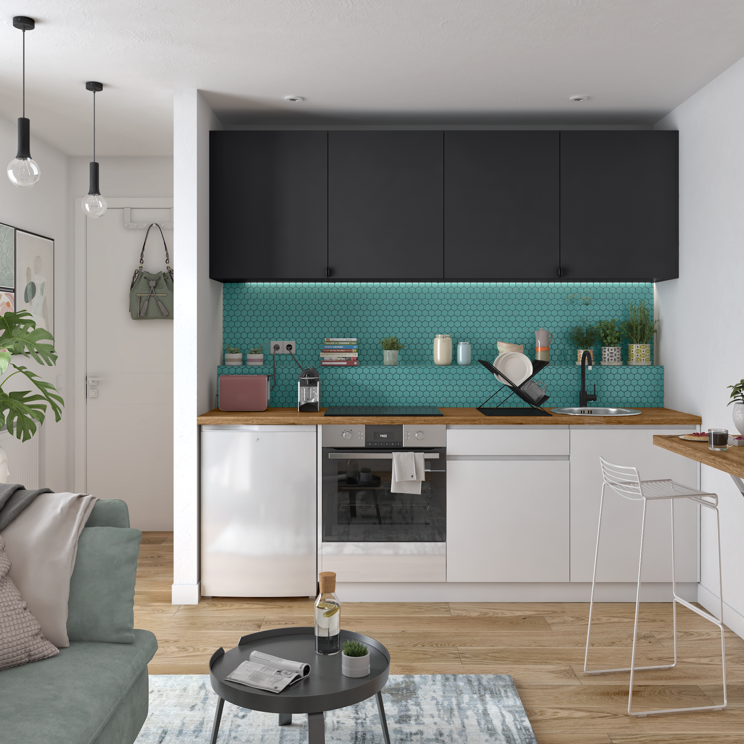 Pannello per isola cucina DELINIA ID Tokyo L 183.6 x  H 76.8 cm bianco opaco - 5