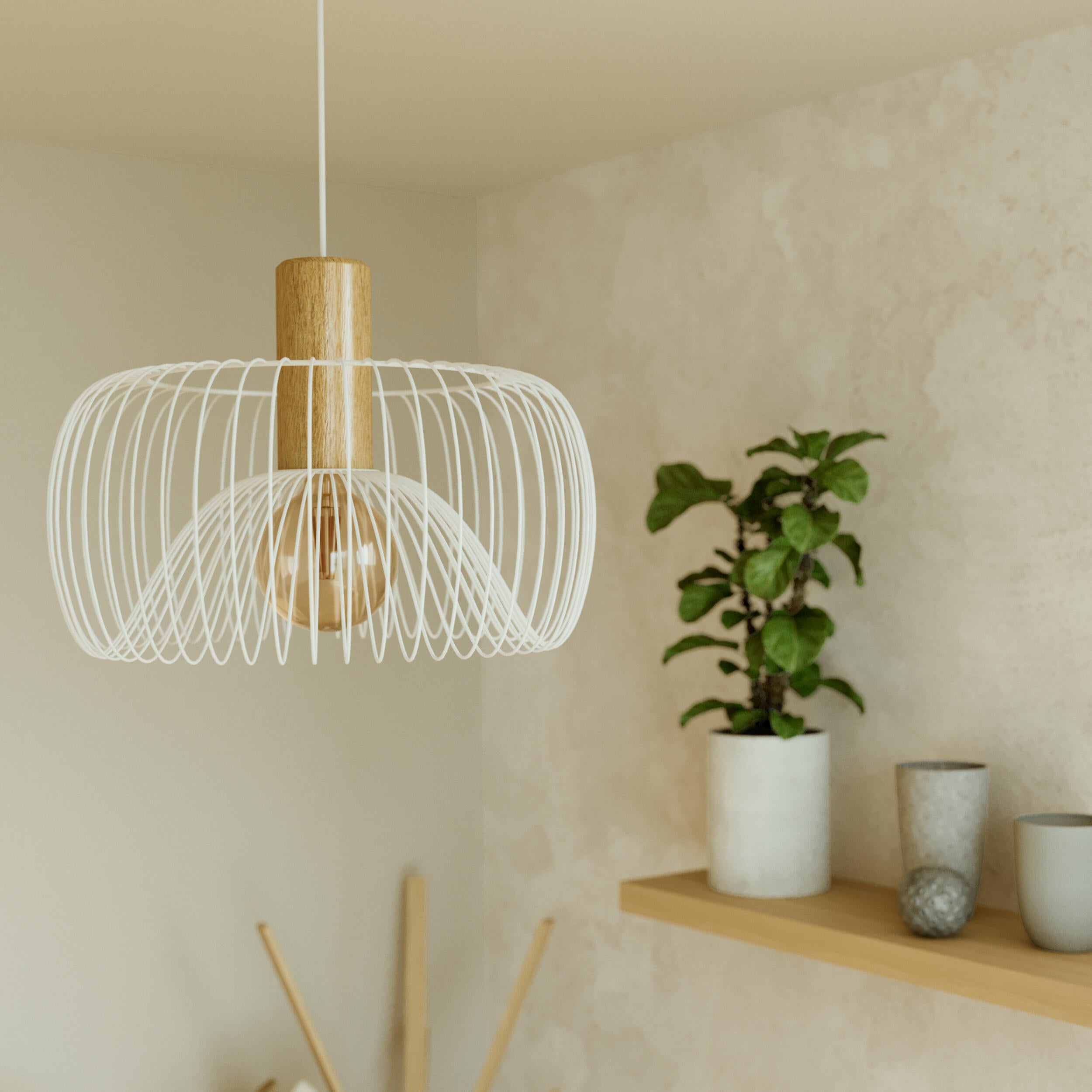 Lampa wisząca Anemone biała E27 Inspire - 15