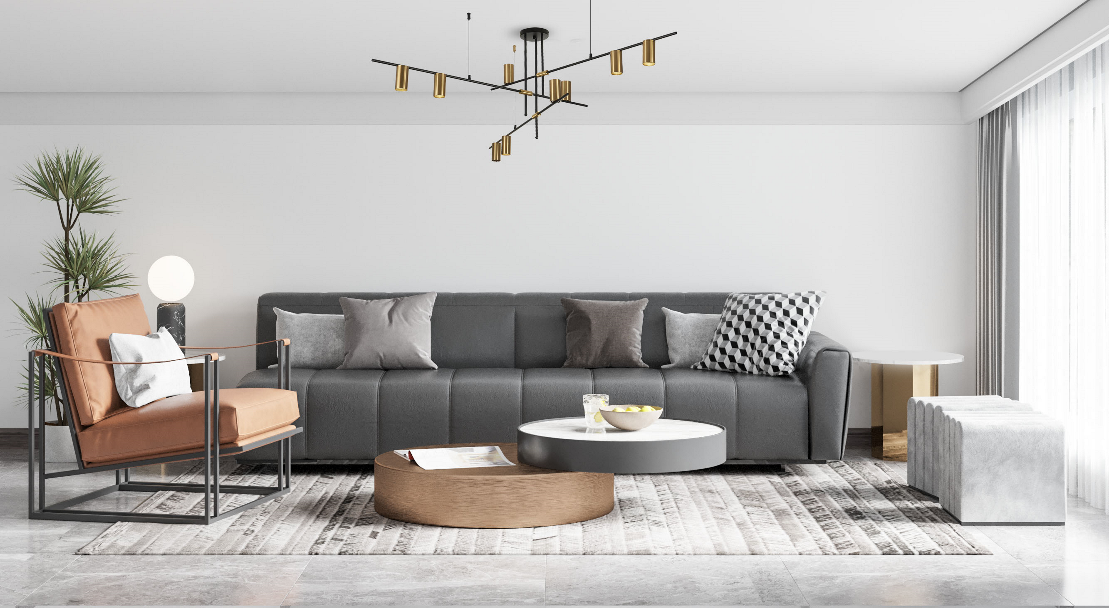 Lampa wisząca Arizona czarno-złota 9 x GU10 Light Prestige - 2