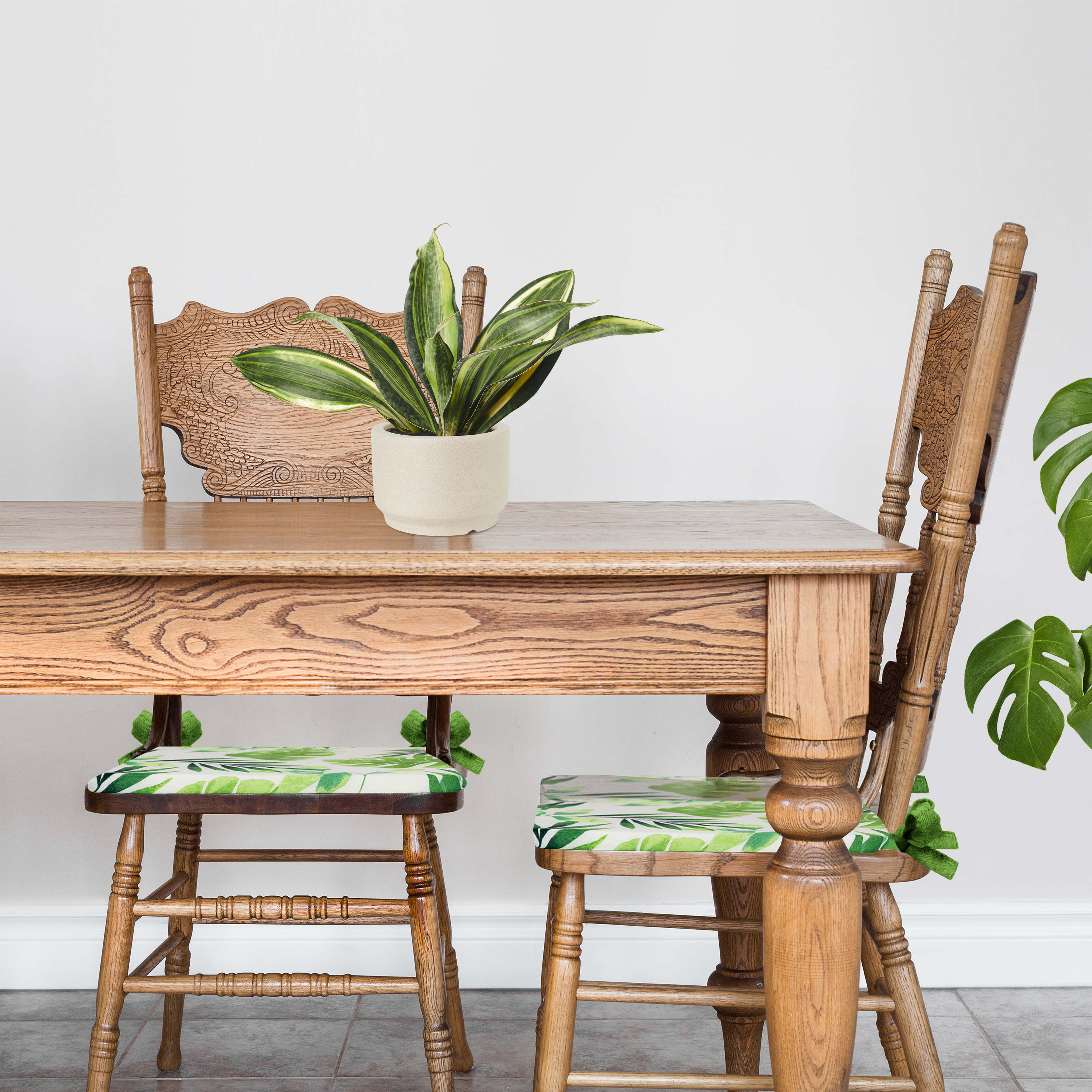 Poduszka na krzesło Mia Leaves zielona 40 x 40 x 2 cm - 2