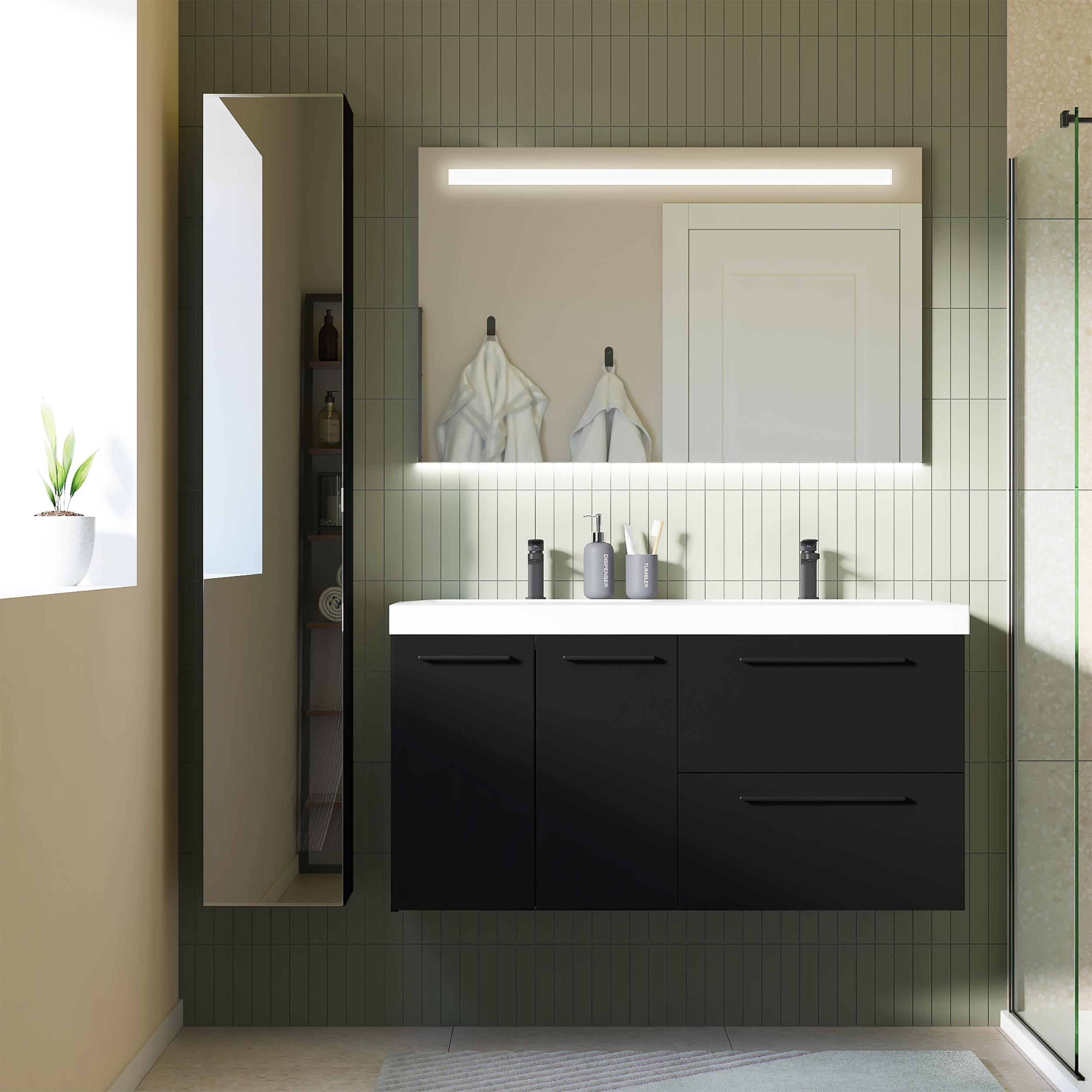 Szafka pod umywalkę Remix Black Mat 60 Sensea - 13