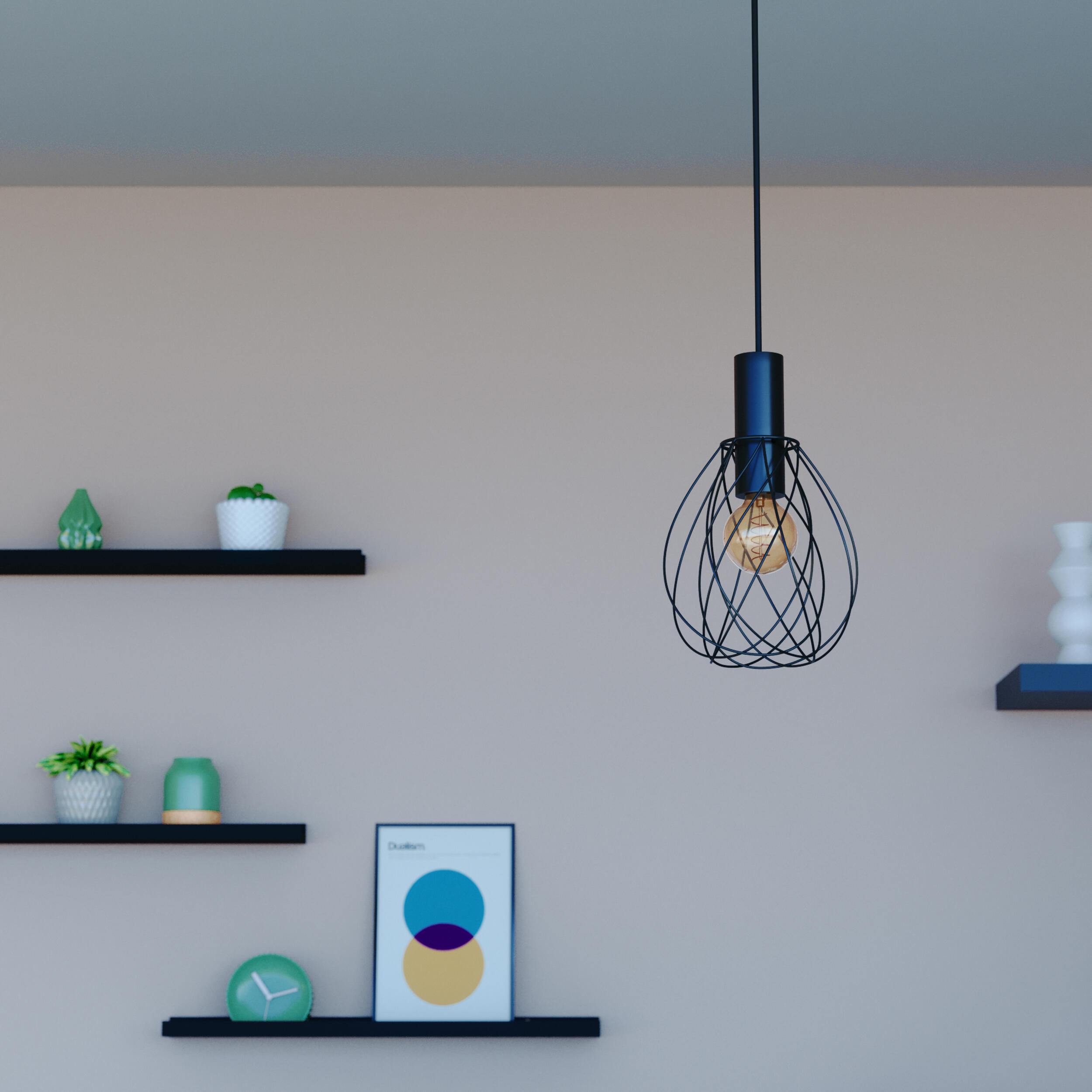 Lampa wisząca Merone czarna E27 Inspire - 9