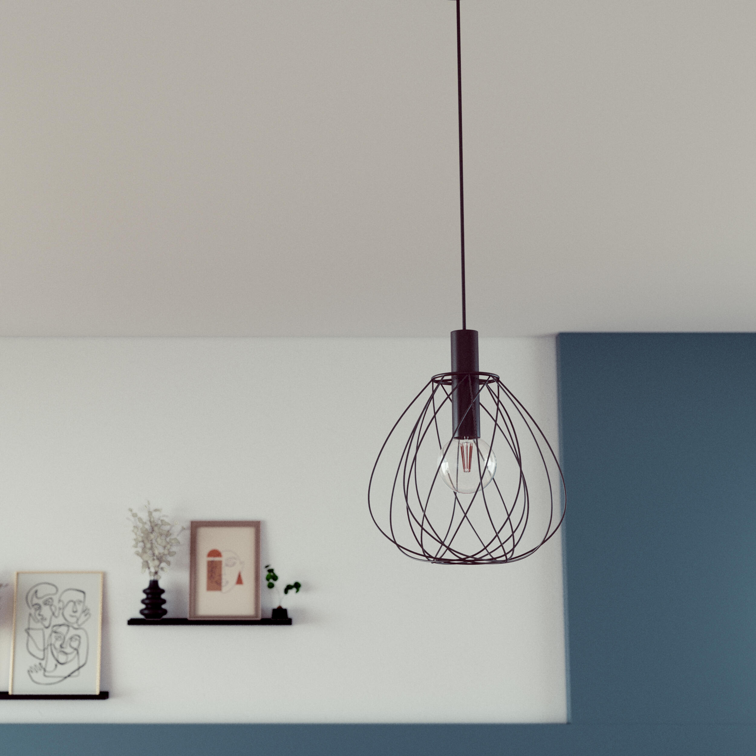 Lampa wisząca Merone czarna E27 Inspire - 13