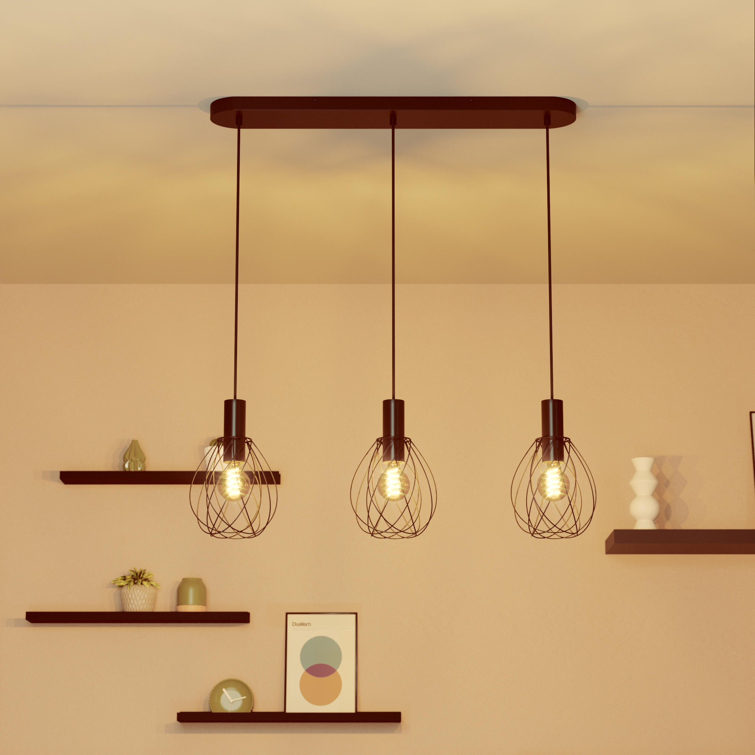 Lampa wisząca Merone czarna E27 Inspire - 11