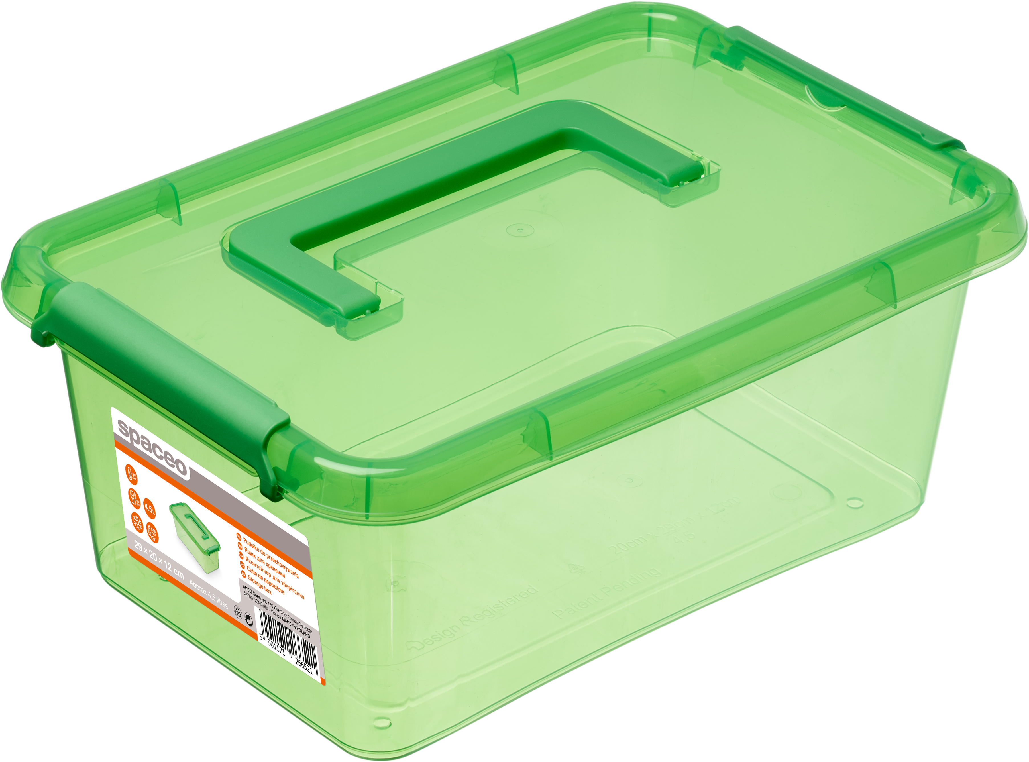 Pojemnik z pokrywą 4.5 l 20 x 12 x 29 cm Spaceo