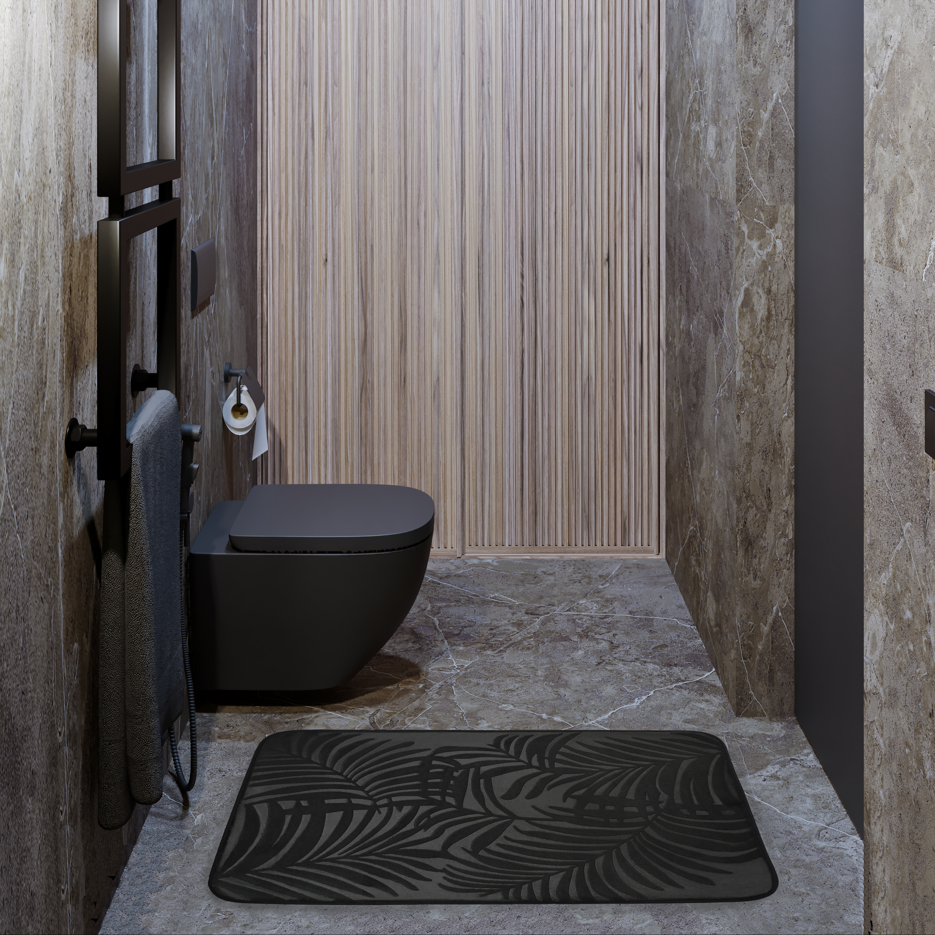 Dywanik łazienkowy Loft Czarny 50 x 80 Sepio - 2