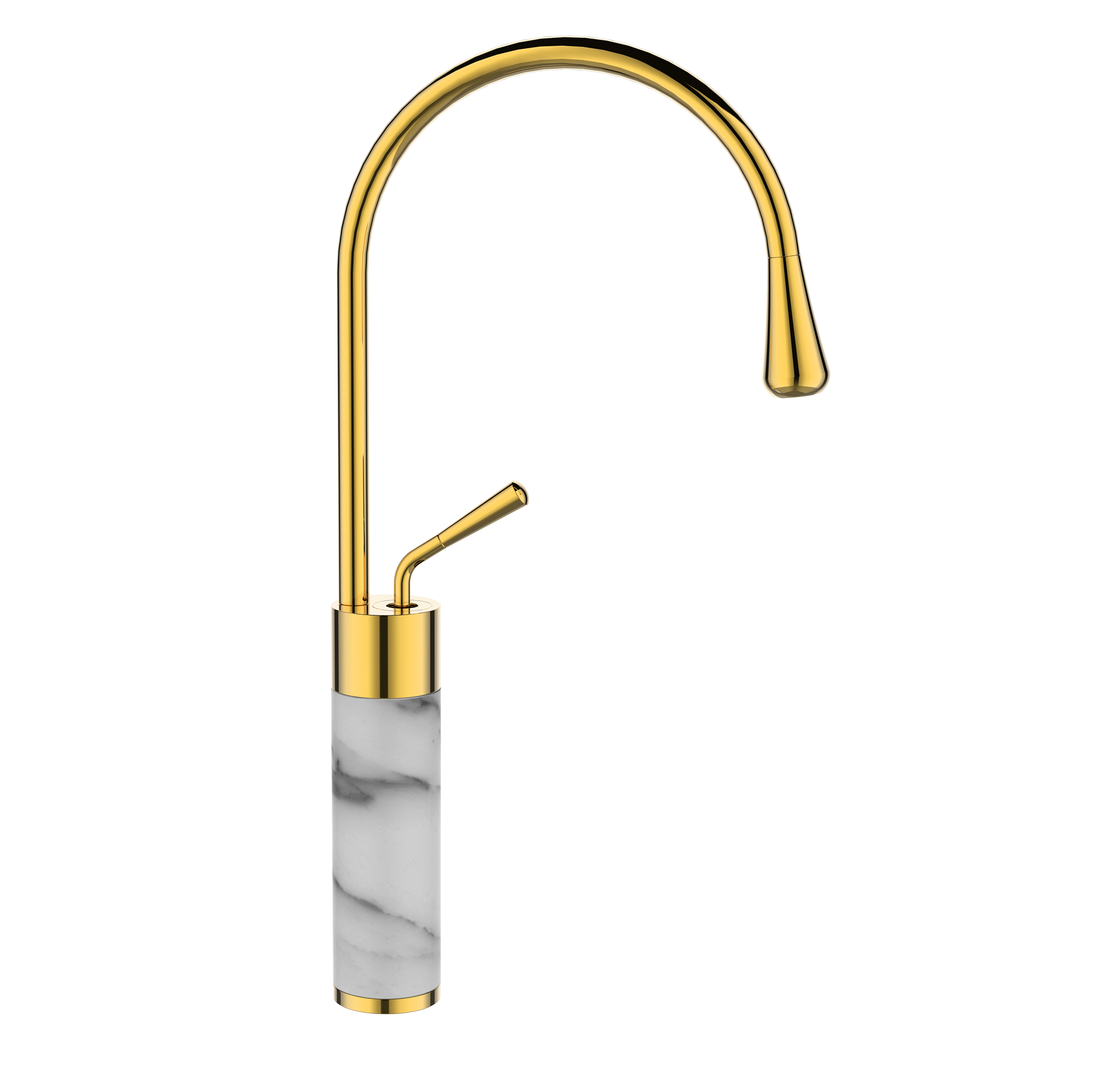 Bateria umywalkowa złota 48 cm Stone Invena