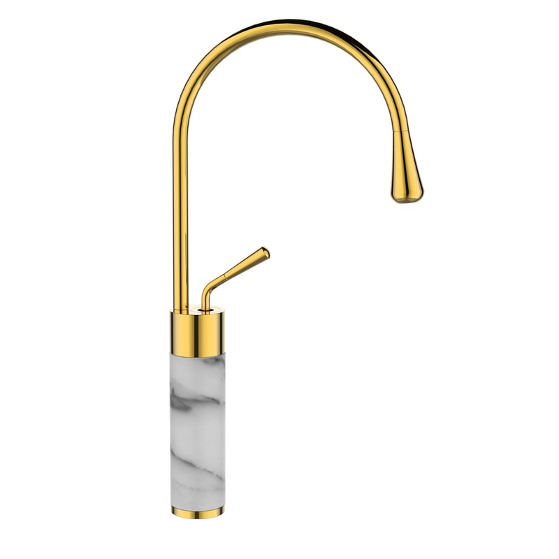 Bateria umywalkowa złota 48 cm Stone Invena