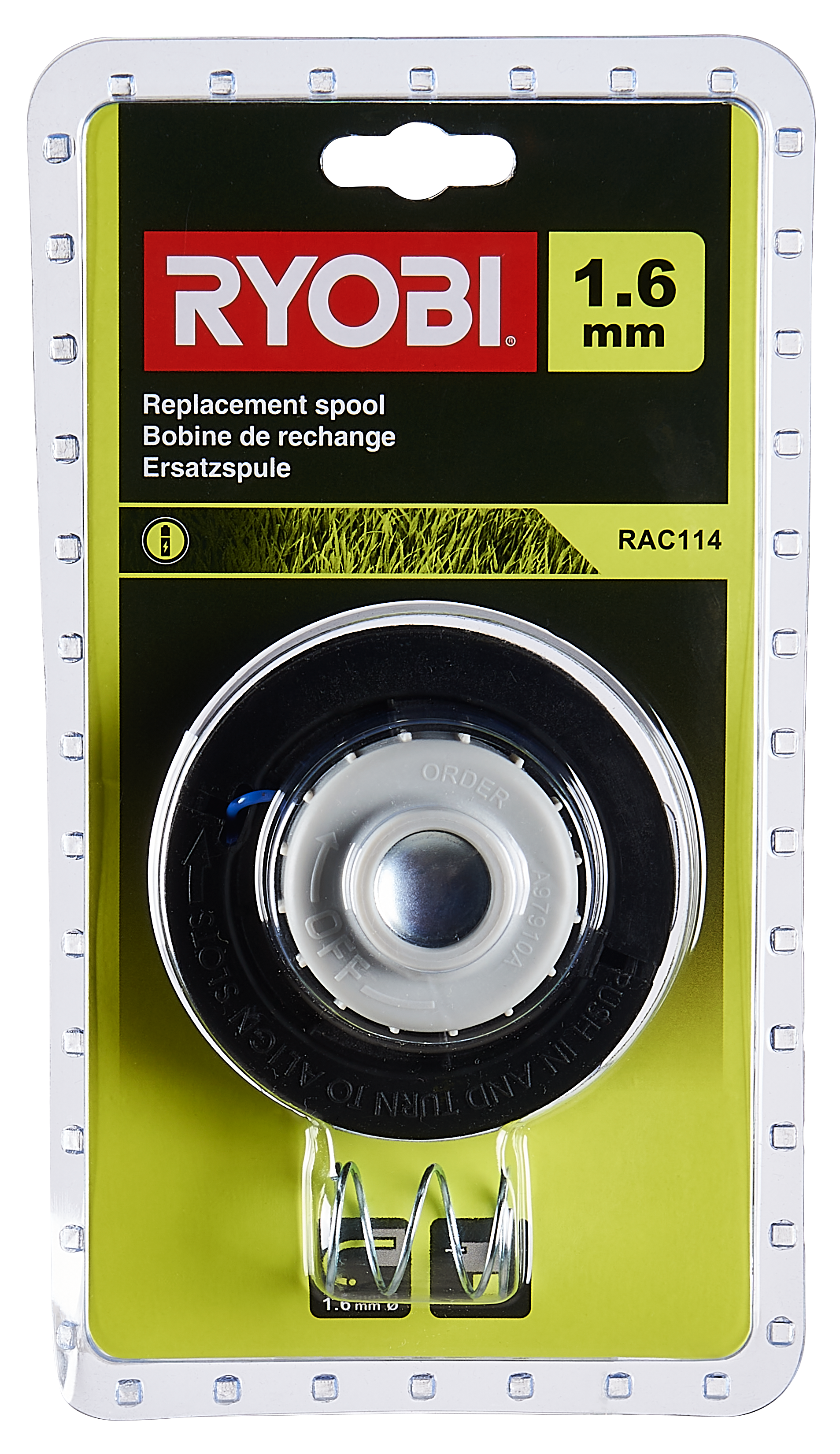 Głowica z żyłką Ryobi RAC114 1.65 mm x 25 m - 2