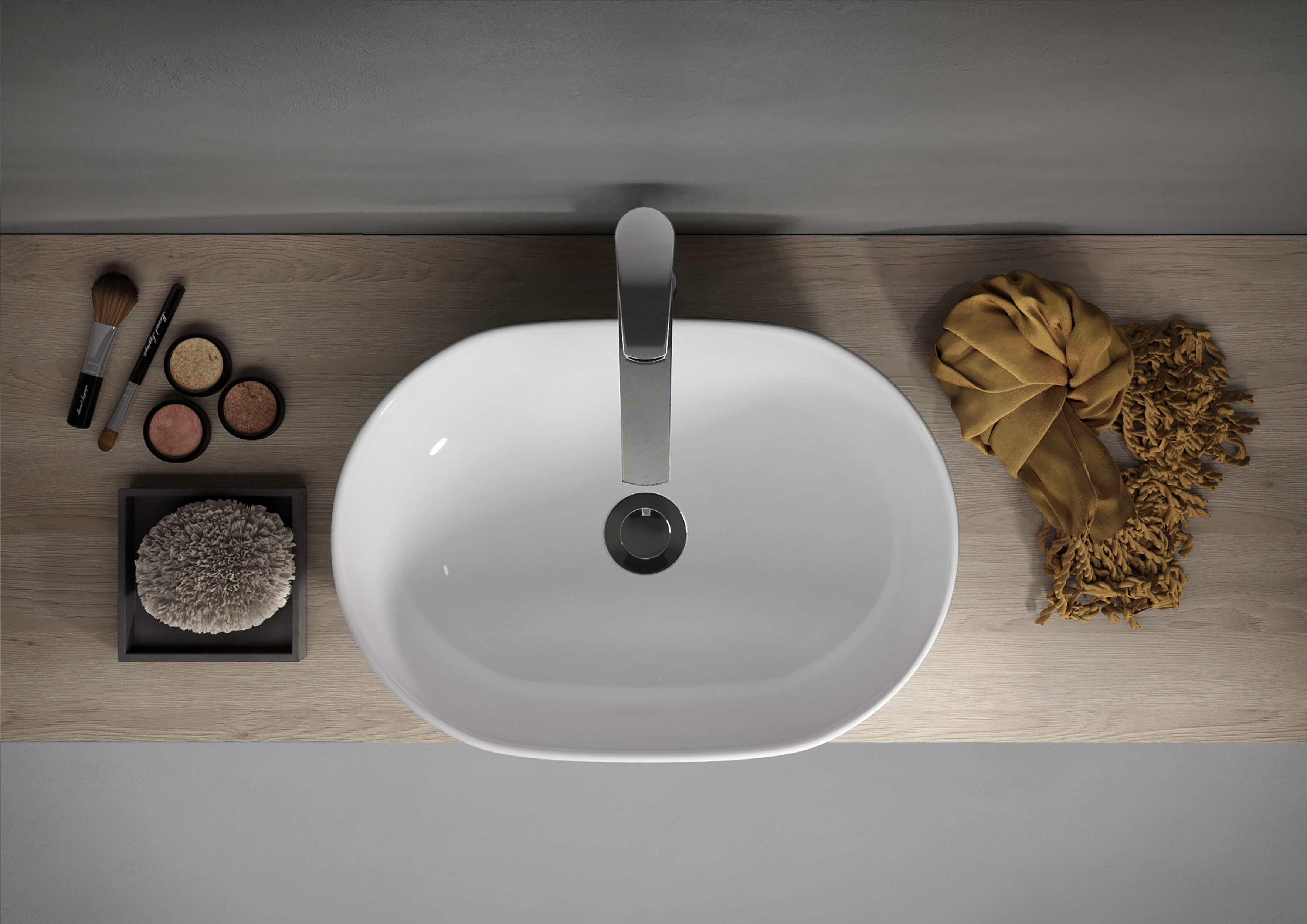 Umywalka ceramiczna nablatowa Moduo 50 Cersanit - 12