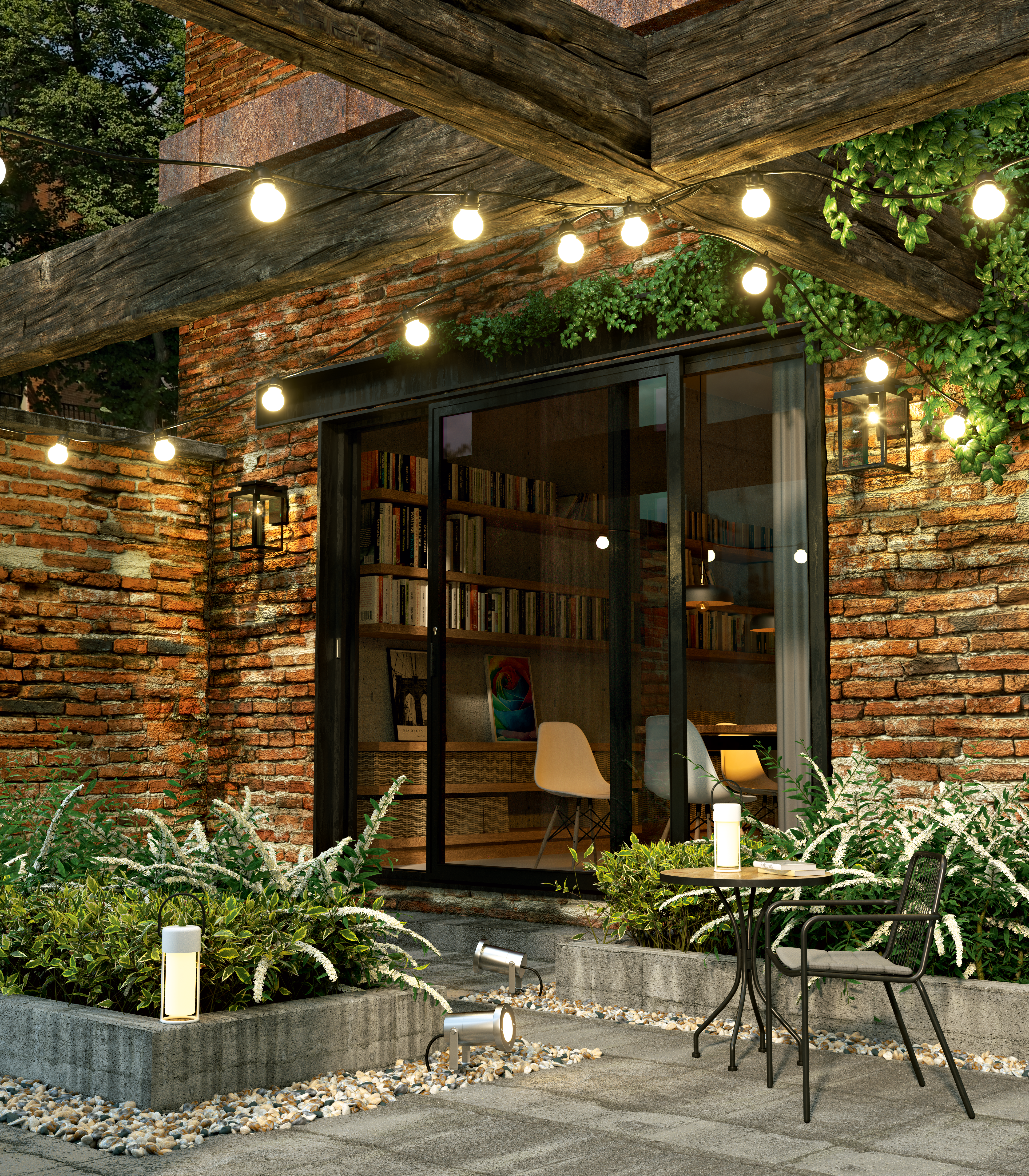 Foco proyector de exterior orientable compatible con casquillo GU10 INSPIRE Ada redondo de aluminio gris IP65 resistente a la lluvia y al polvo - 2