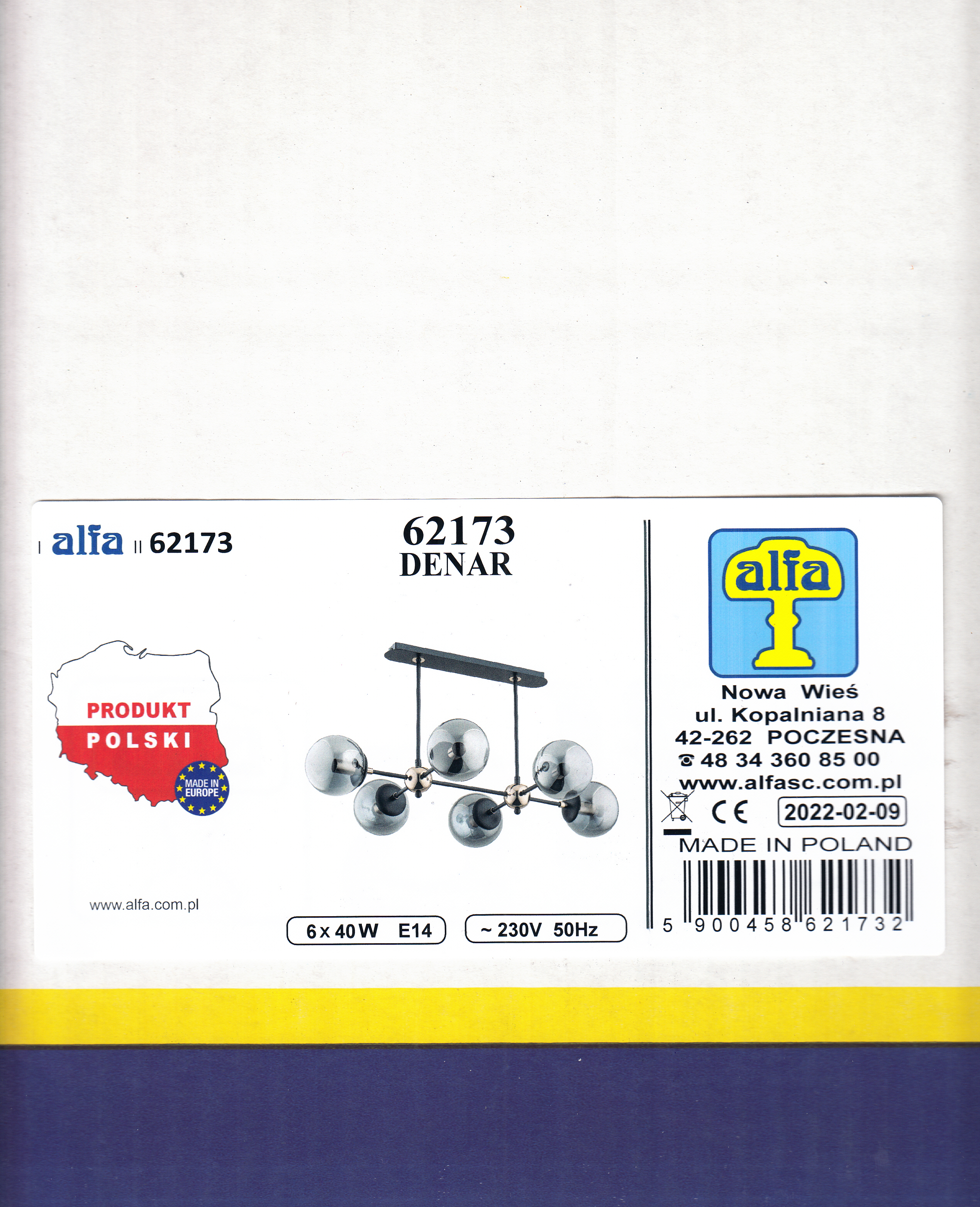 Lampa wisząca Denar srebrna 6 x E14 Alfa - 4