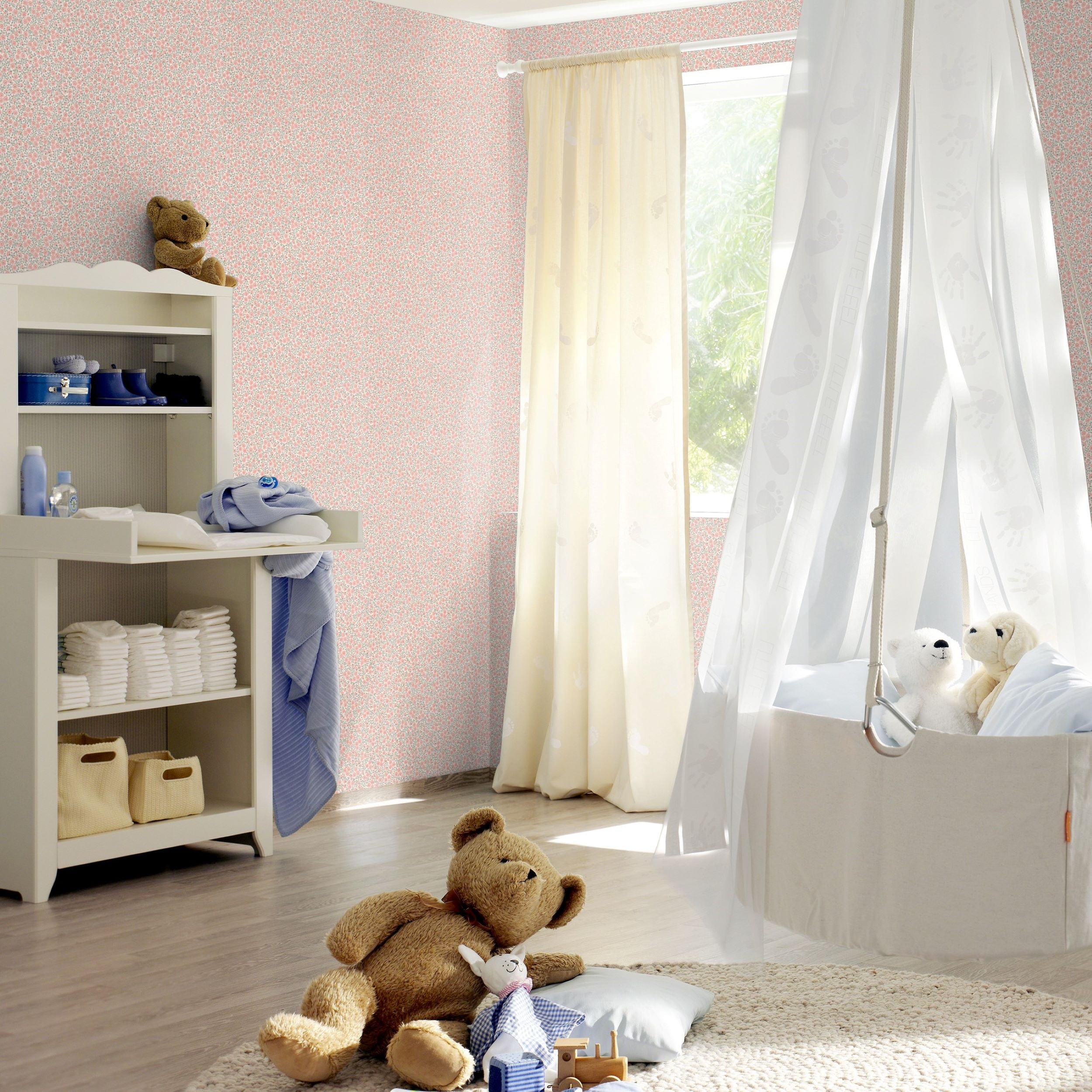 Tapeta w kwiaty 253122 różowa flizelinowa
