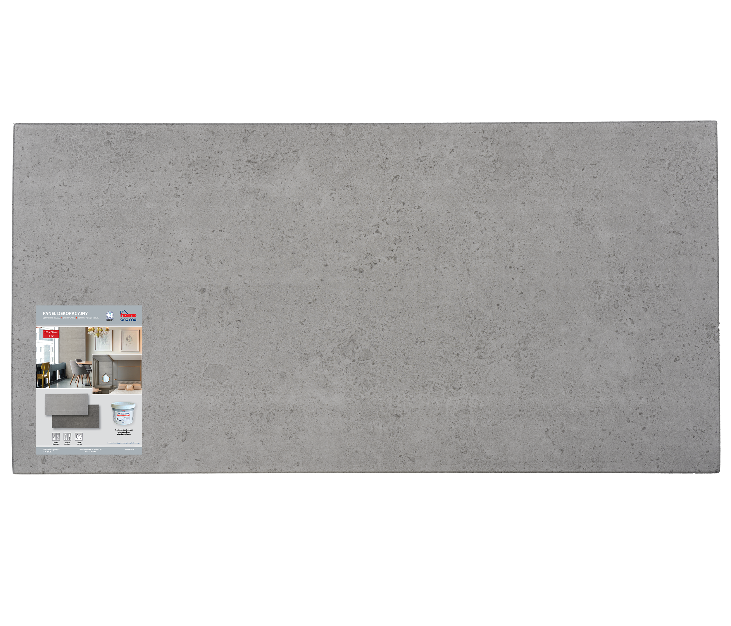 Panel dekoracyjny Beton jasny 50 x 100 cm polistyren 4 szt DMS - 6
