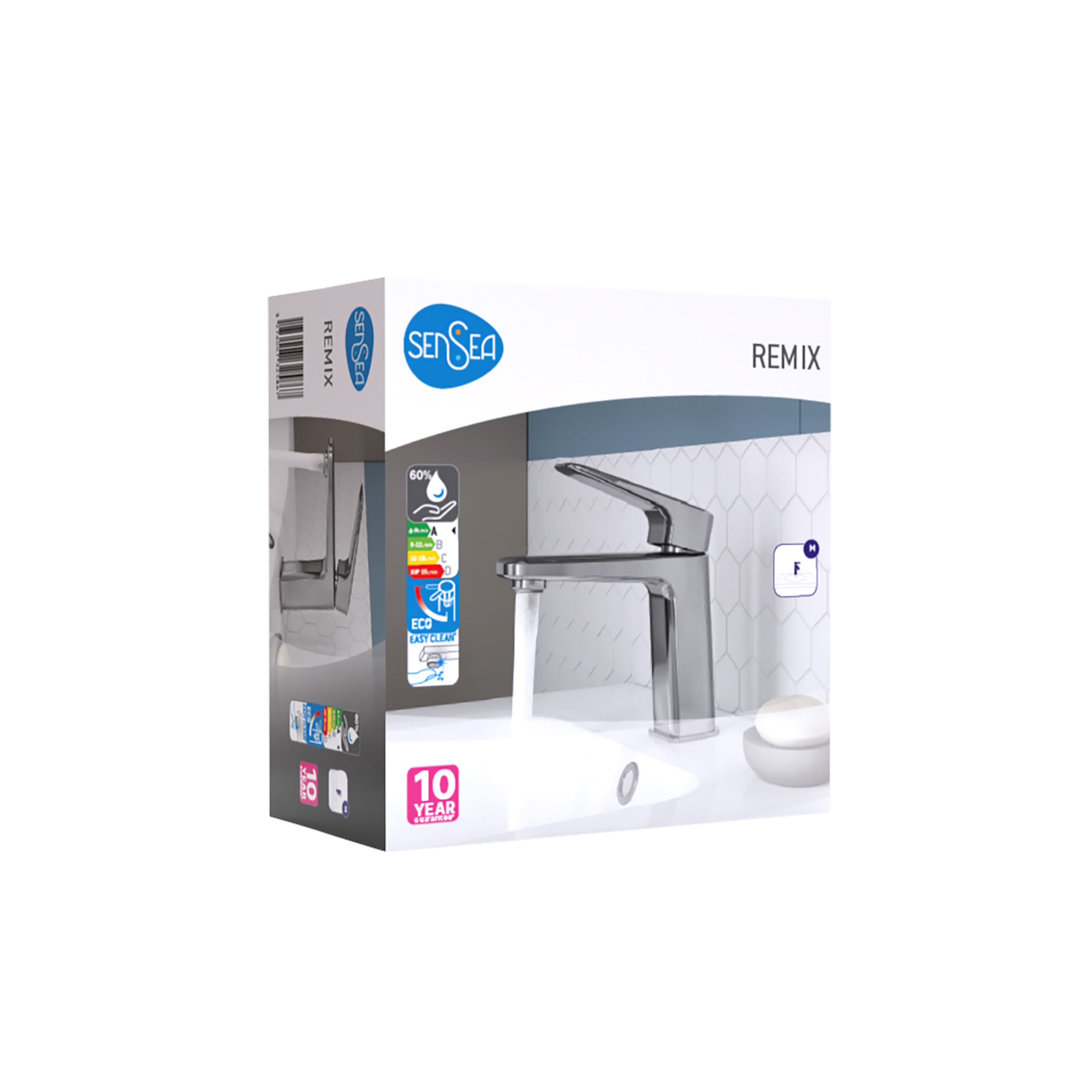 Grifo de lavabo SENSEA Remix monomando cromo brillo. Antical. Latón  - 17