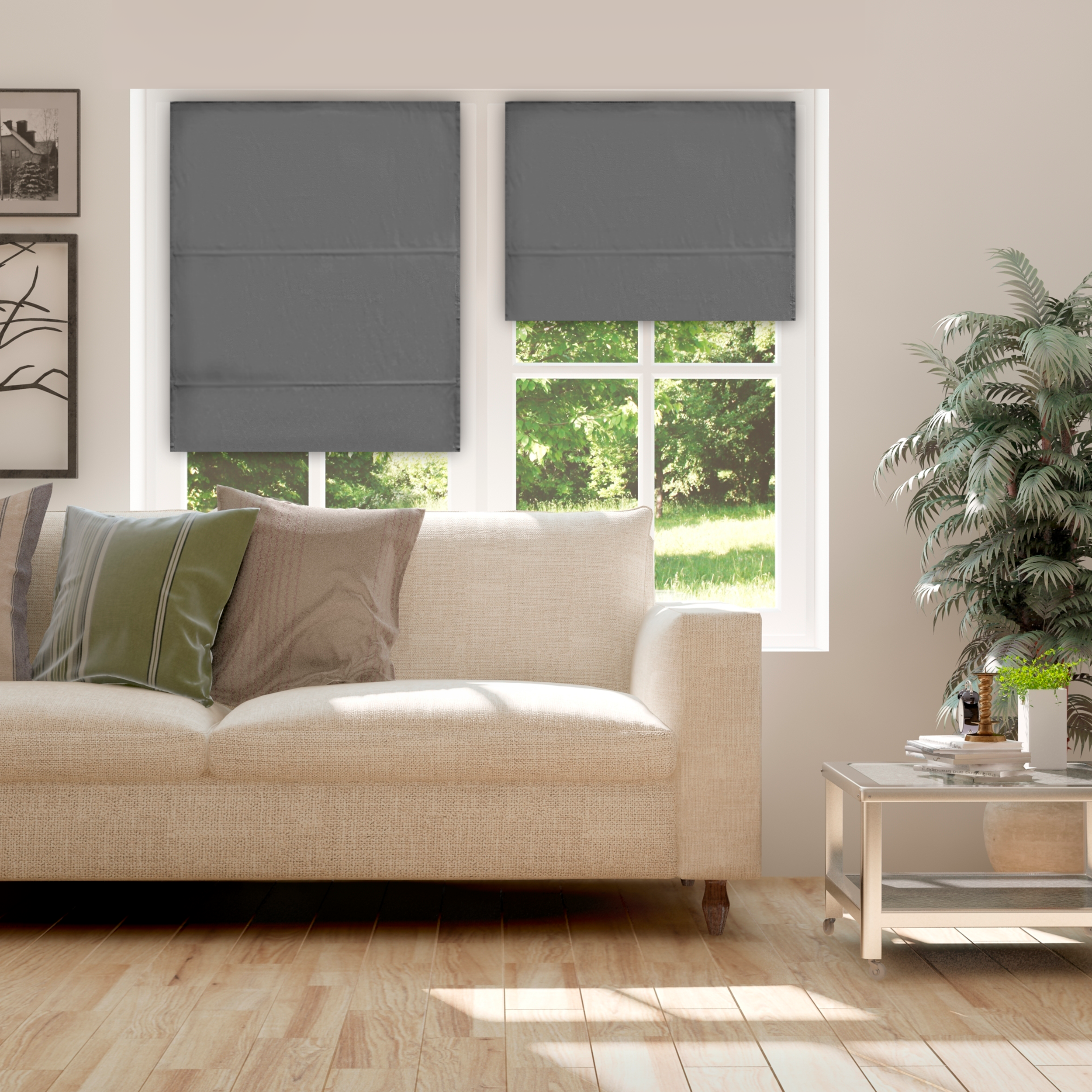 Roleta rzymska 100 x 180 cm szara - 2