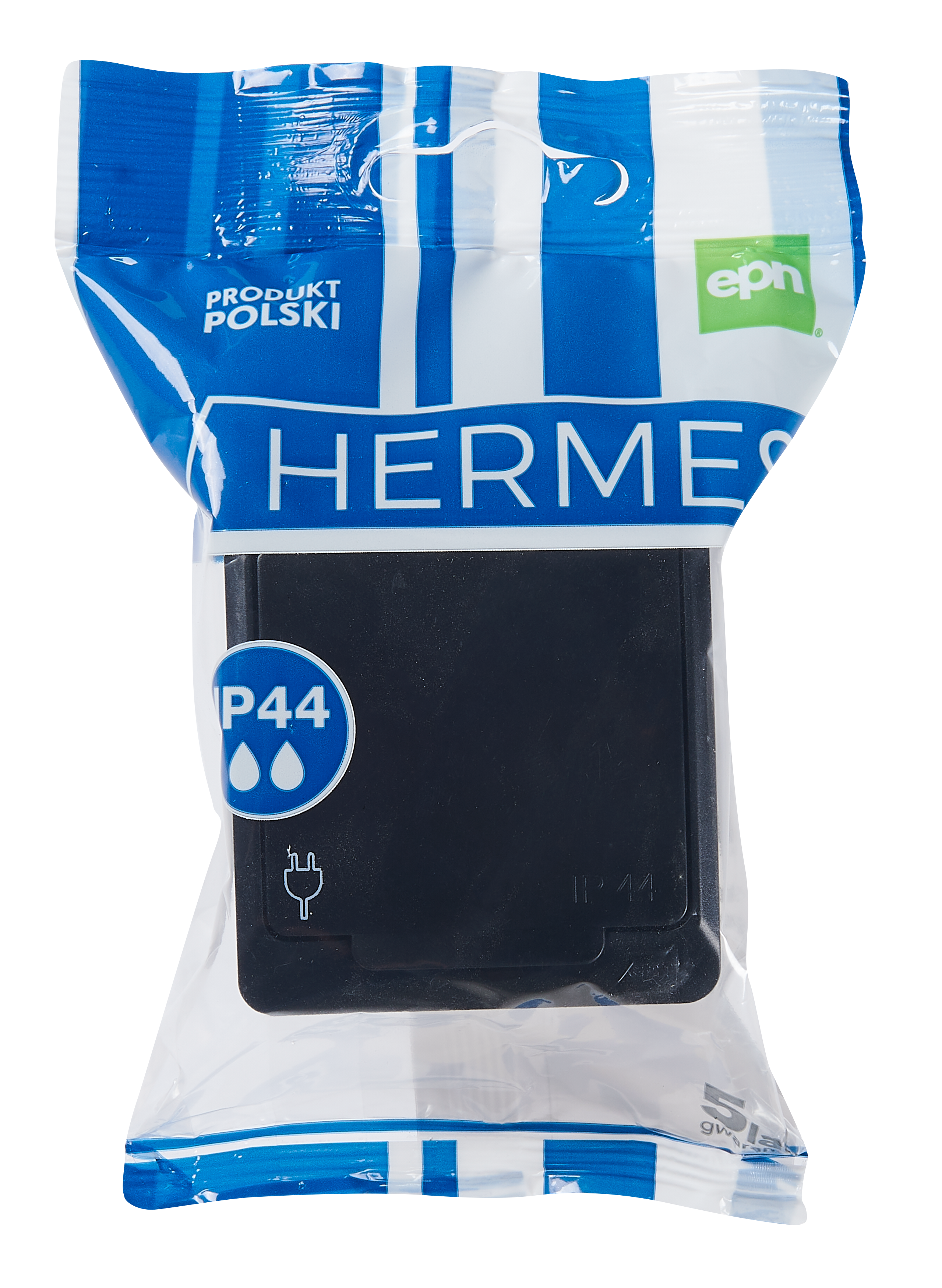 Gniazdo pojedyncze Hermes IP44 czarny ELEKTRO-PLAST - 4
