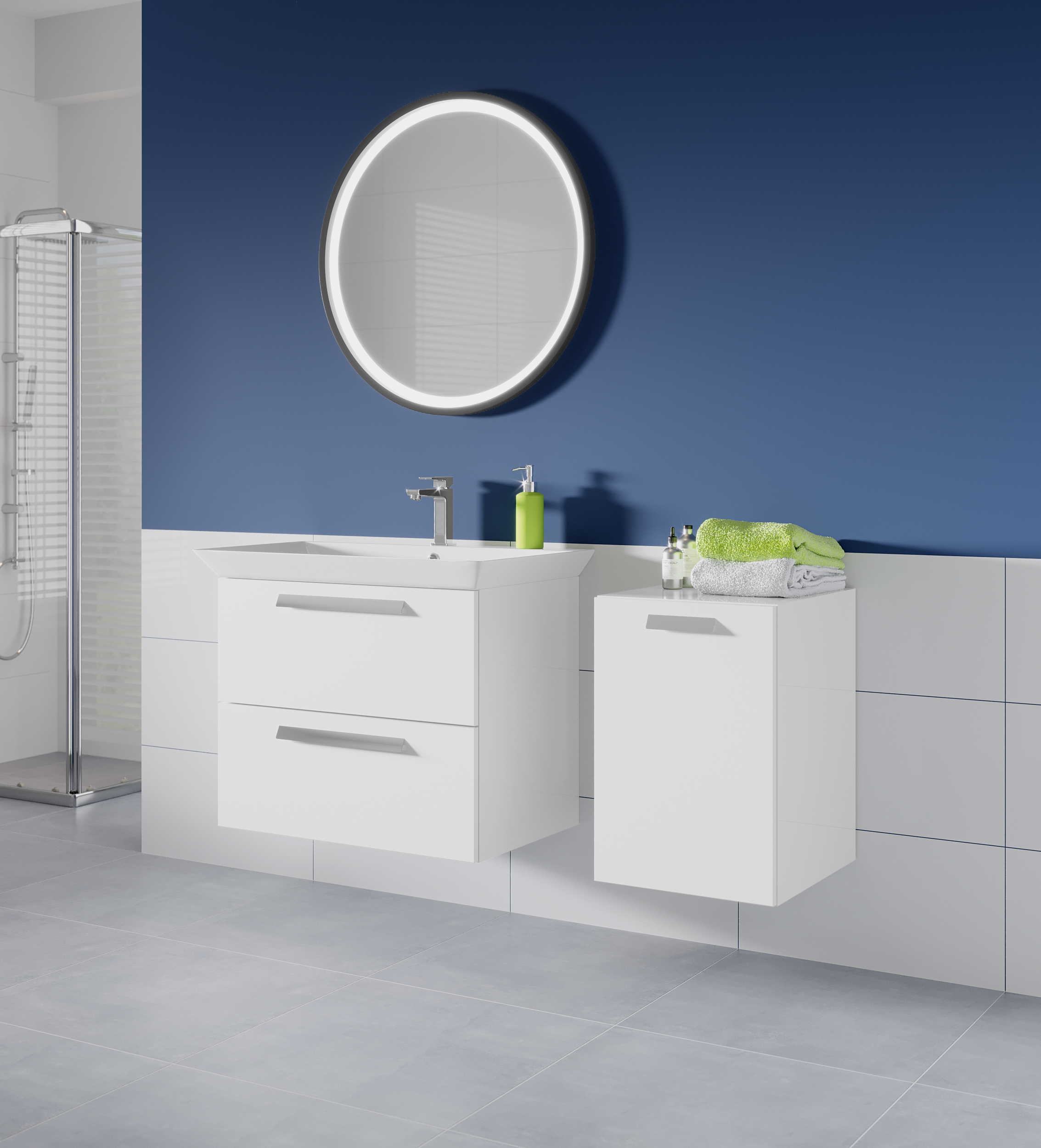 Lustro łazienkowe z wbudowanym oświetleniem RUND LED 80 X 80 VENTI - 7