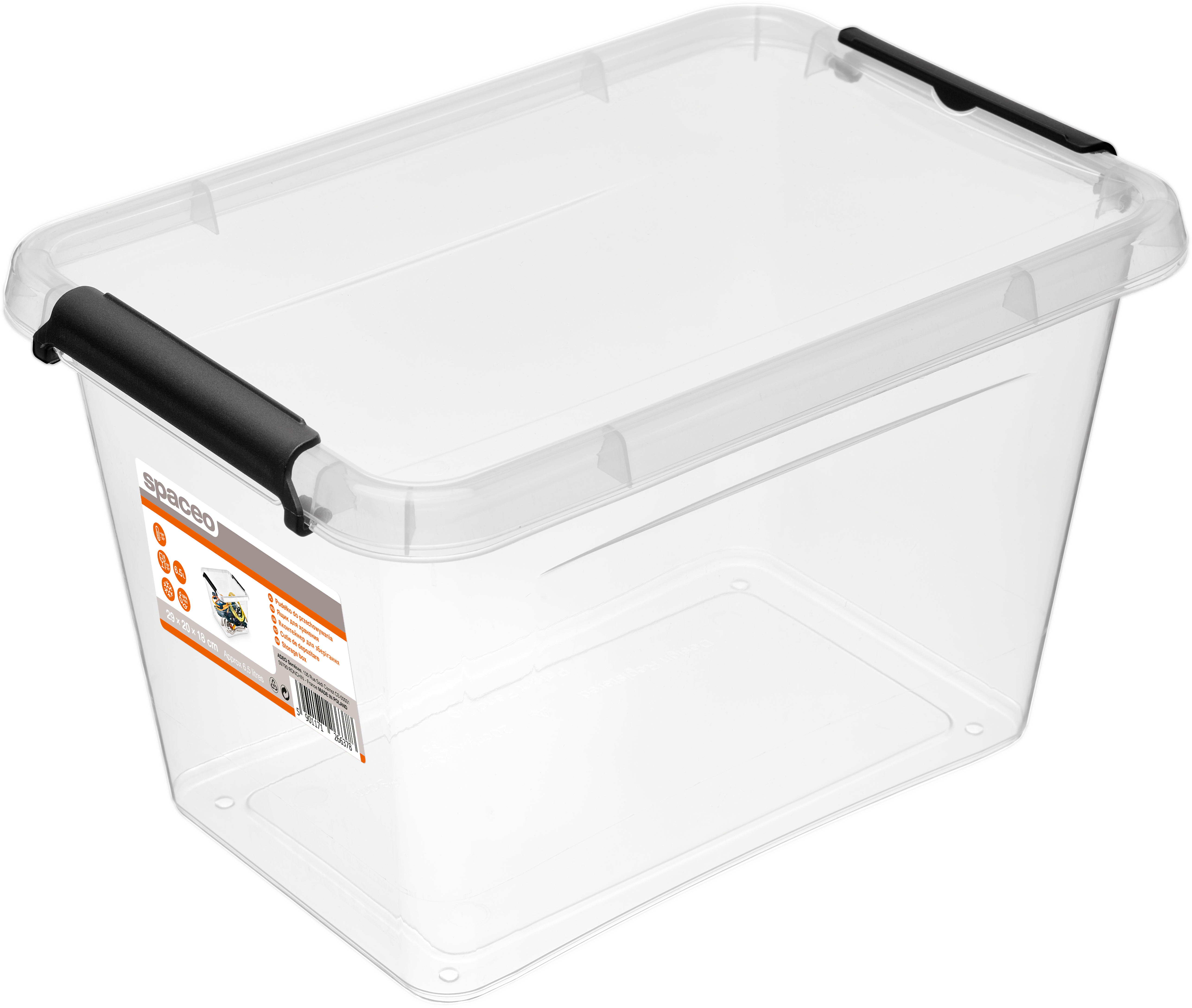 Pojemnik z klipsami 6.5 l 20 x 18 x 29 cm Spaceo