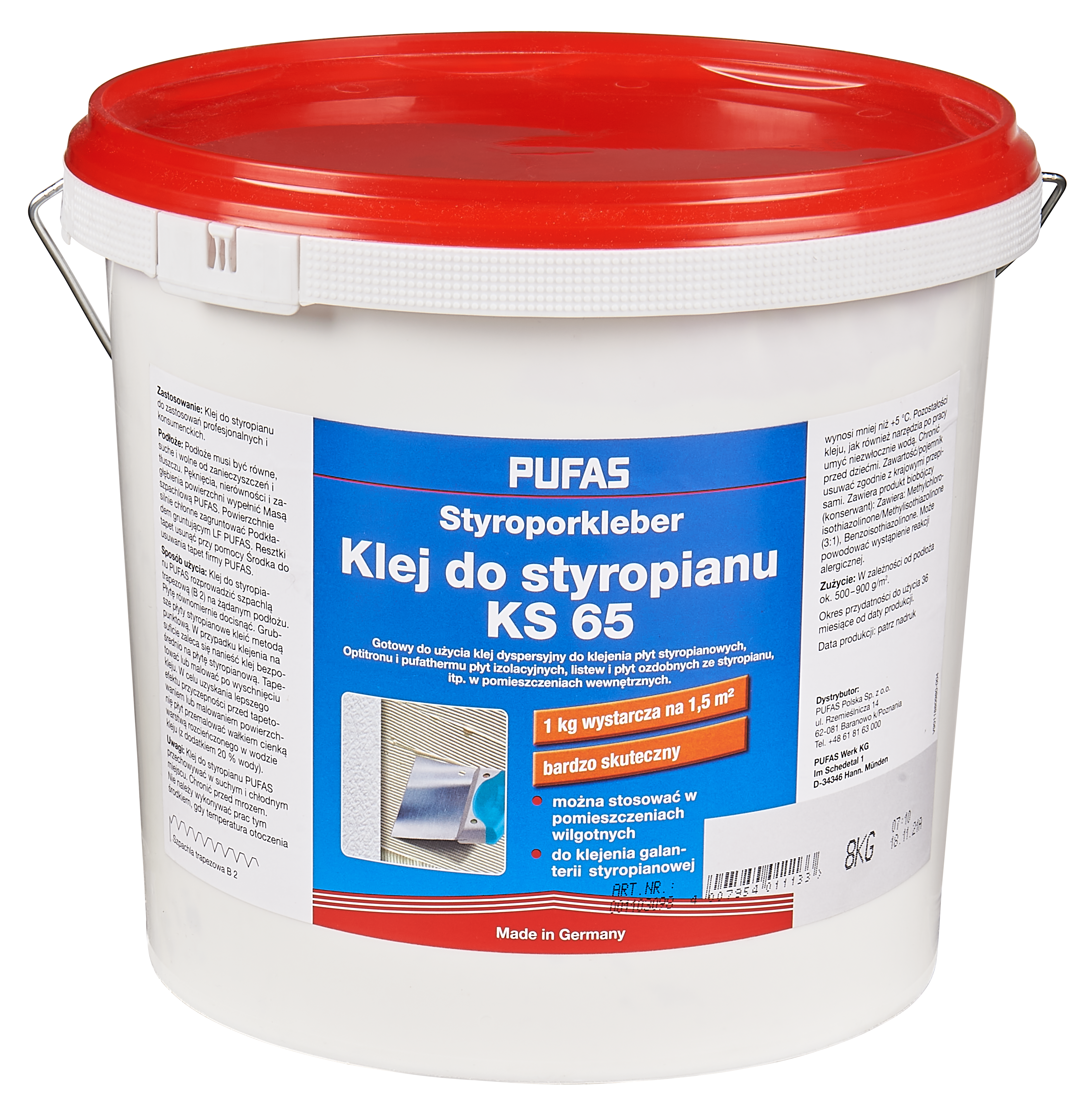 Klej do styropianu STYROPERKLEBER 8 kg PUFAS