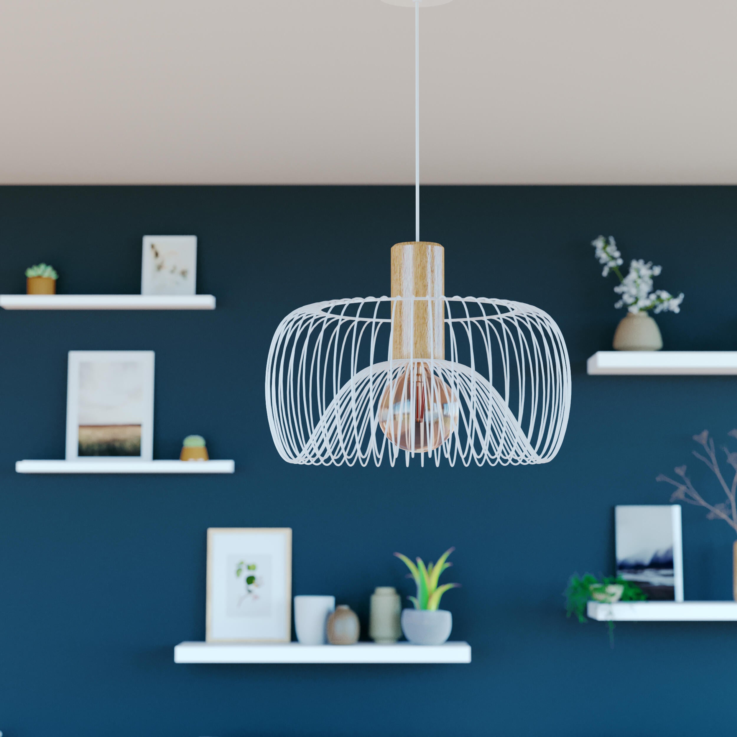 Lampa wisząca Anemone biała E27 Inspire - 11