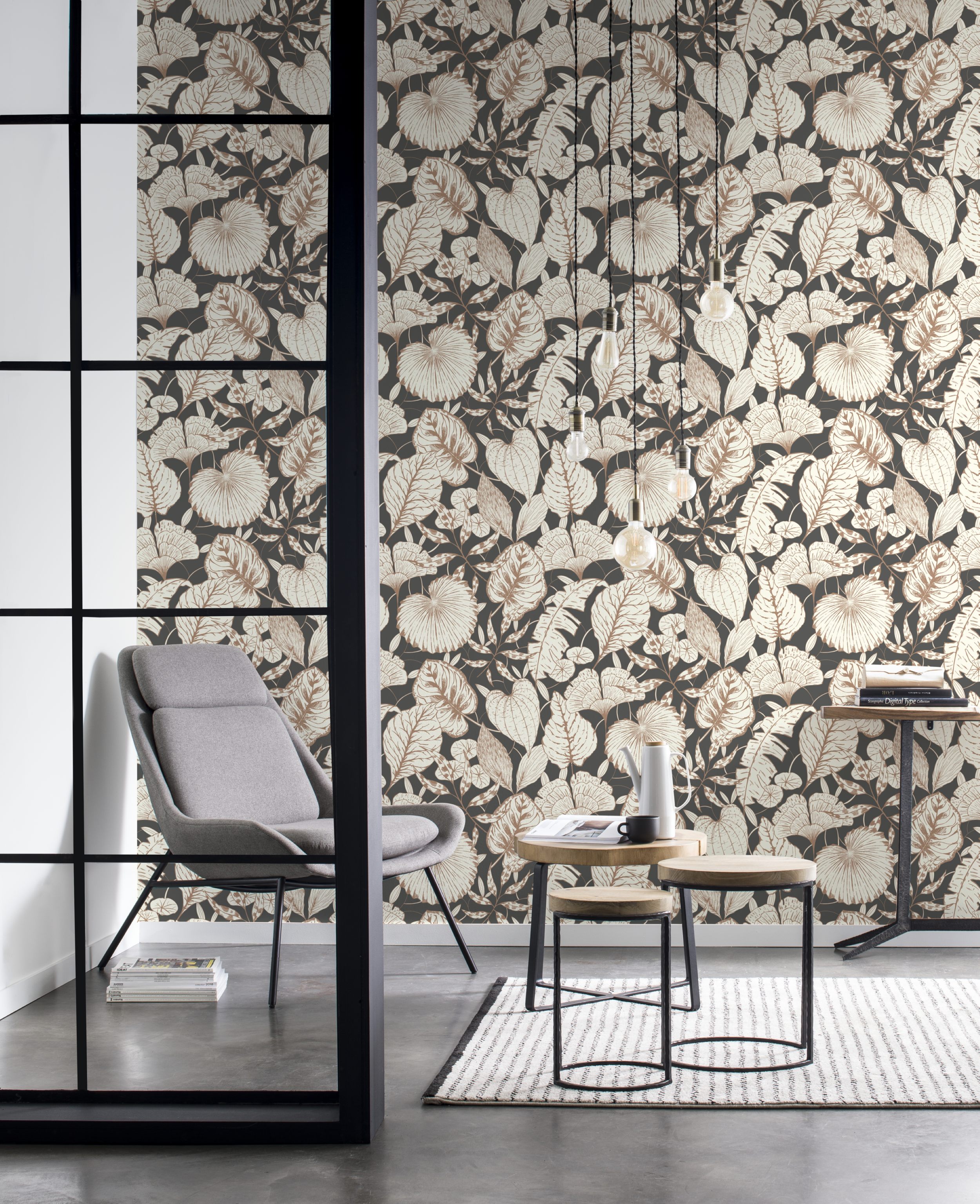 Carta da parati Feuilles Noir nero, 53 cm x 10.05 m - 5