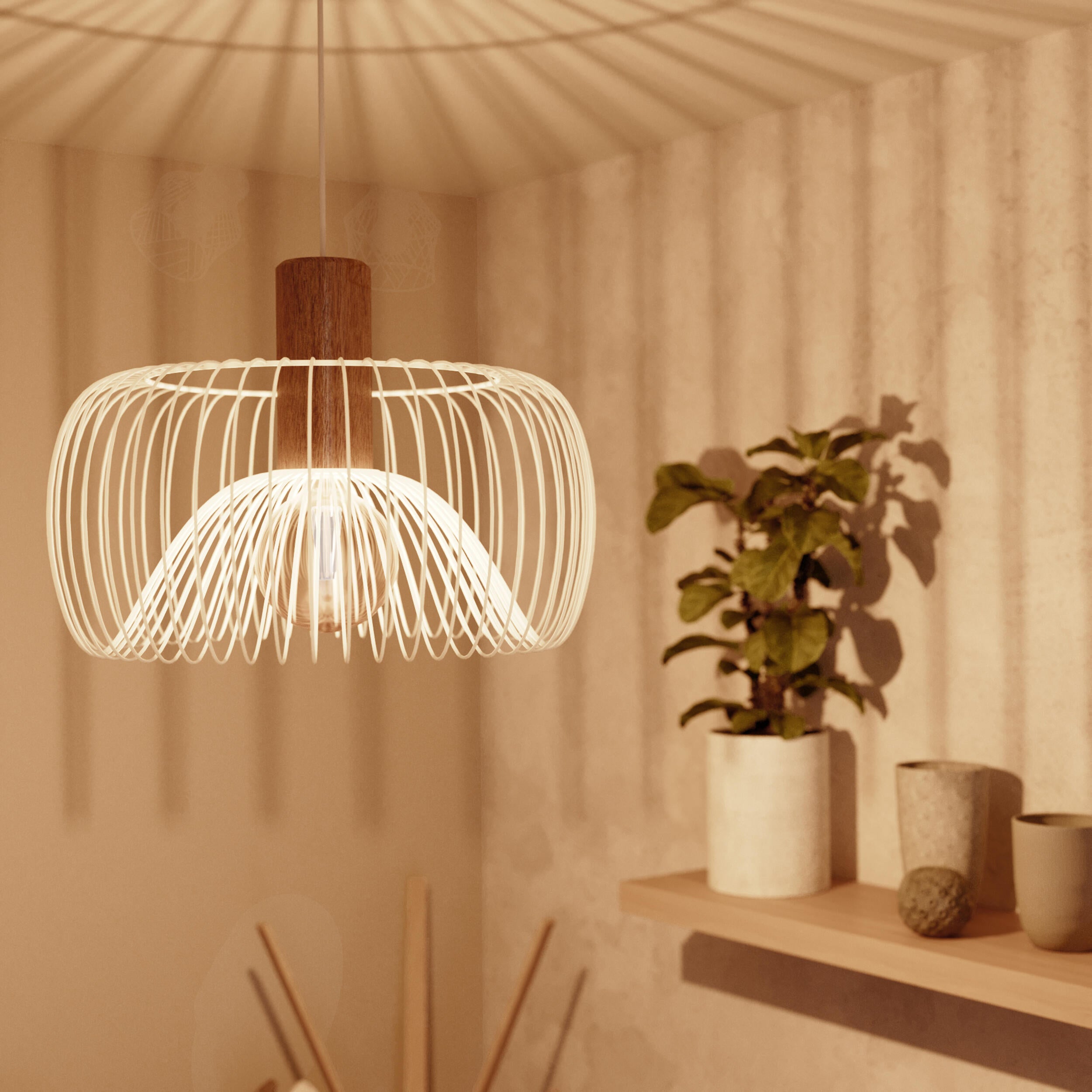 Lampa wisząca Anemone biała E27 Inspire - 10