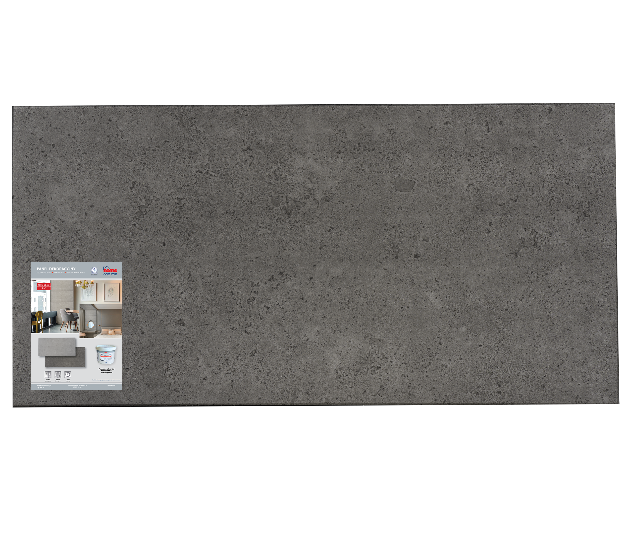 Panel dekoracyjny Beton szary 50 x 100 cm polistyren 4 szt DMS - 6