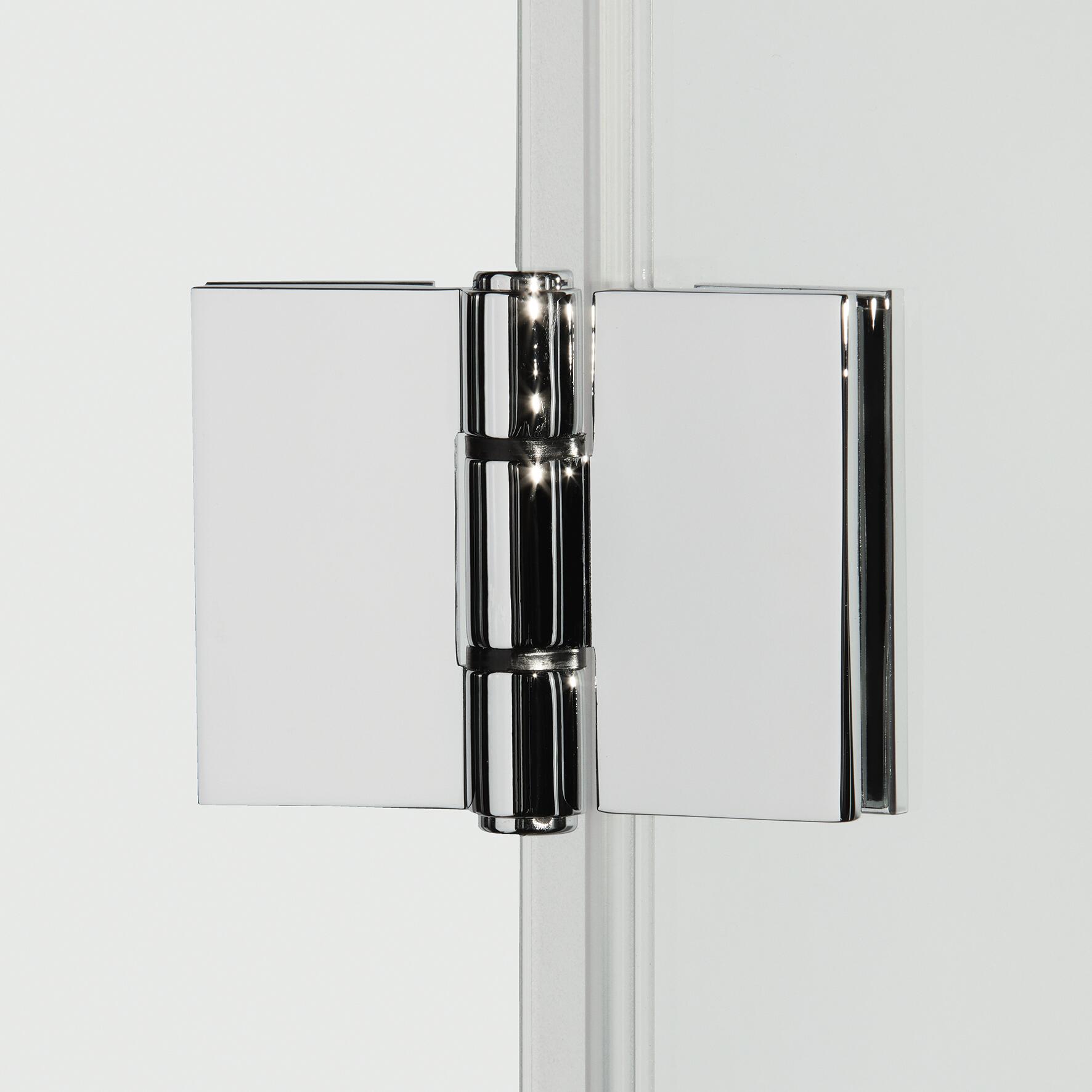 Porta doccia pieghevole L 97-101 cm x H 195 cm per nicchia in vetro trasparente SP. 6 mm, profilo lucido cromo, serie Record - 3
