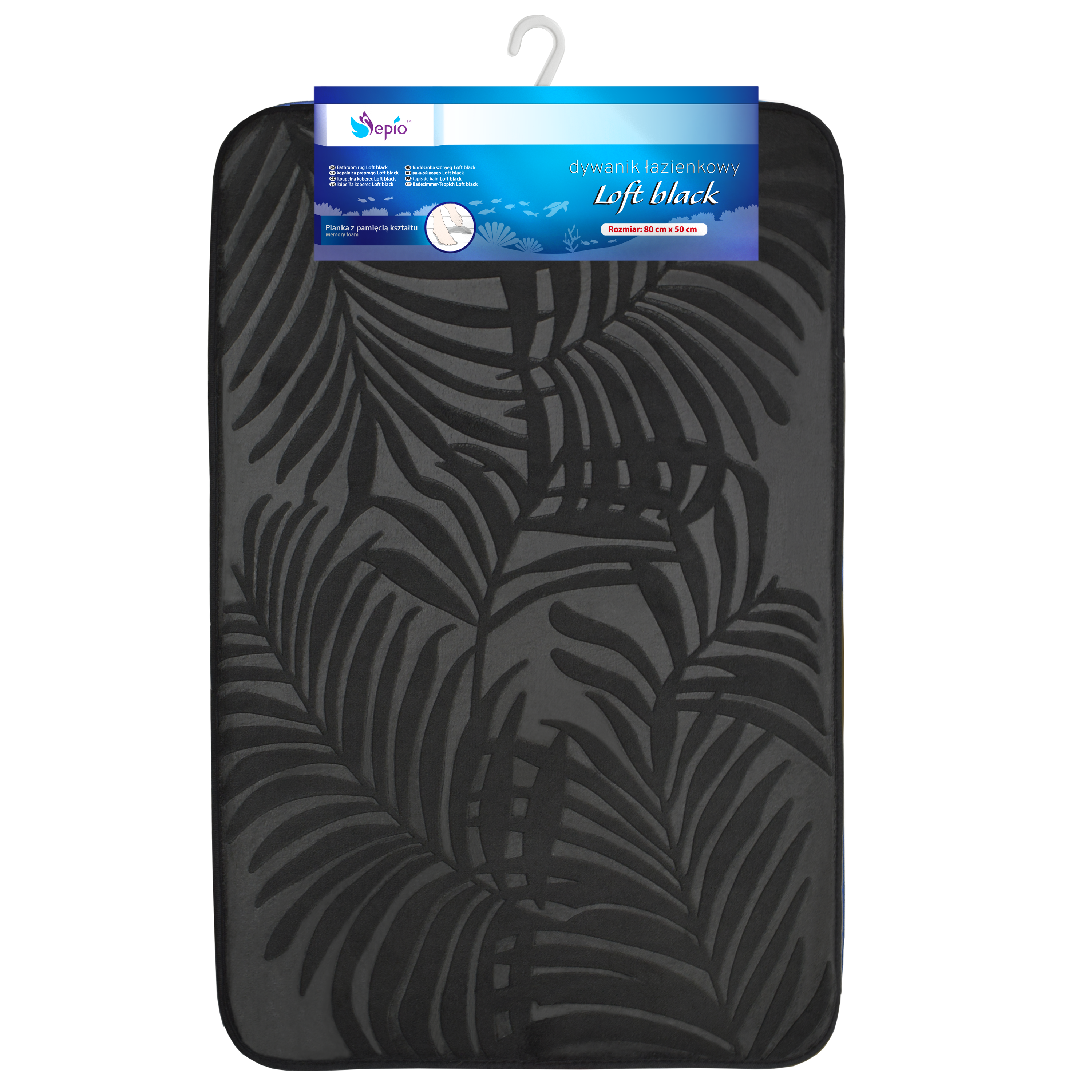 Dywanik łazienkowy Loft Czarny 50 x 80 Sepio - 5