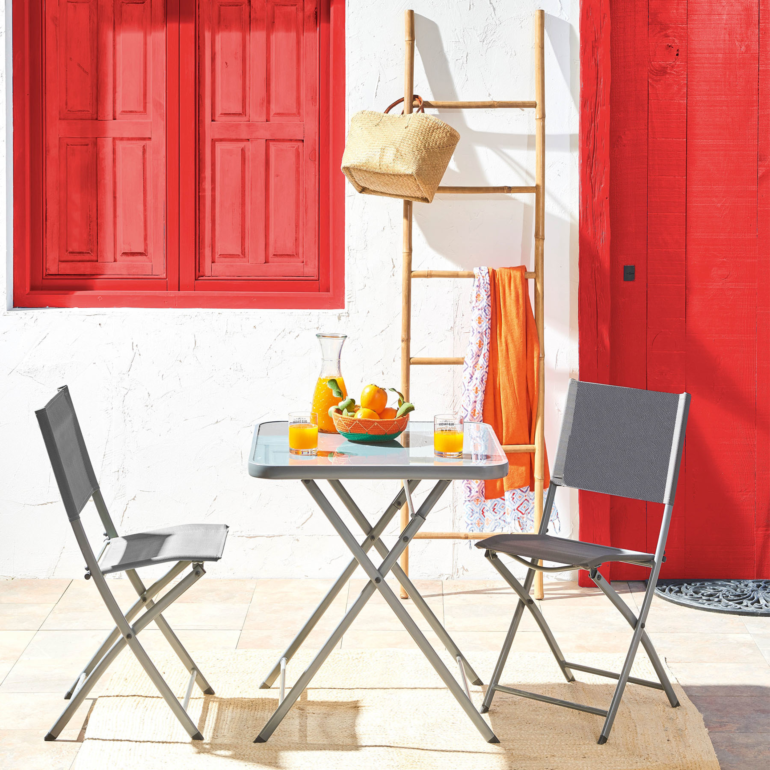 Silla de exterior de acero NATERIAL Emys gris - 7