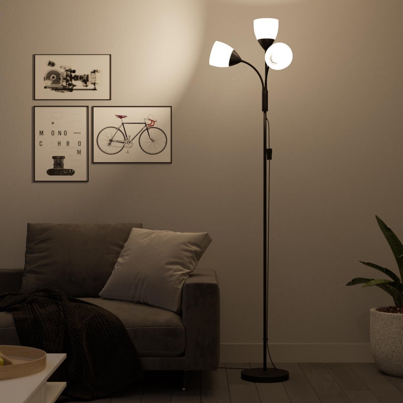 Lampa podłogowa Dahila czarna 3 x E27 Inspire