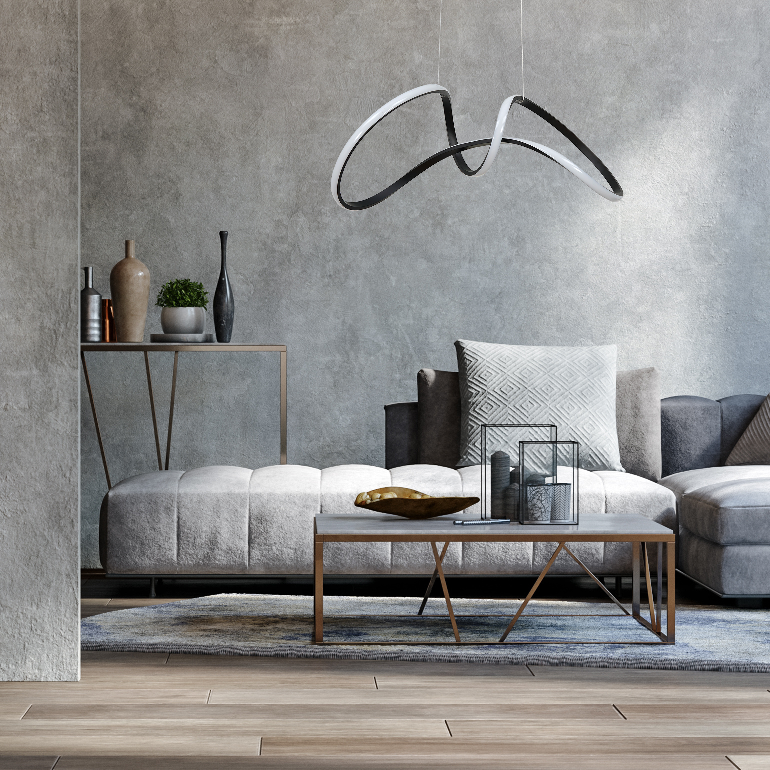 Żyrandol Tesoro czarny 2700 lm LED Milagro - 4