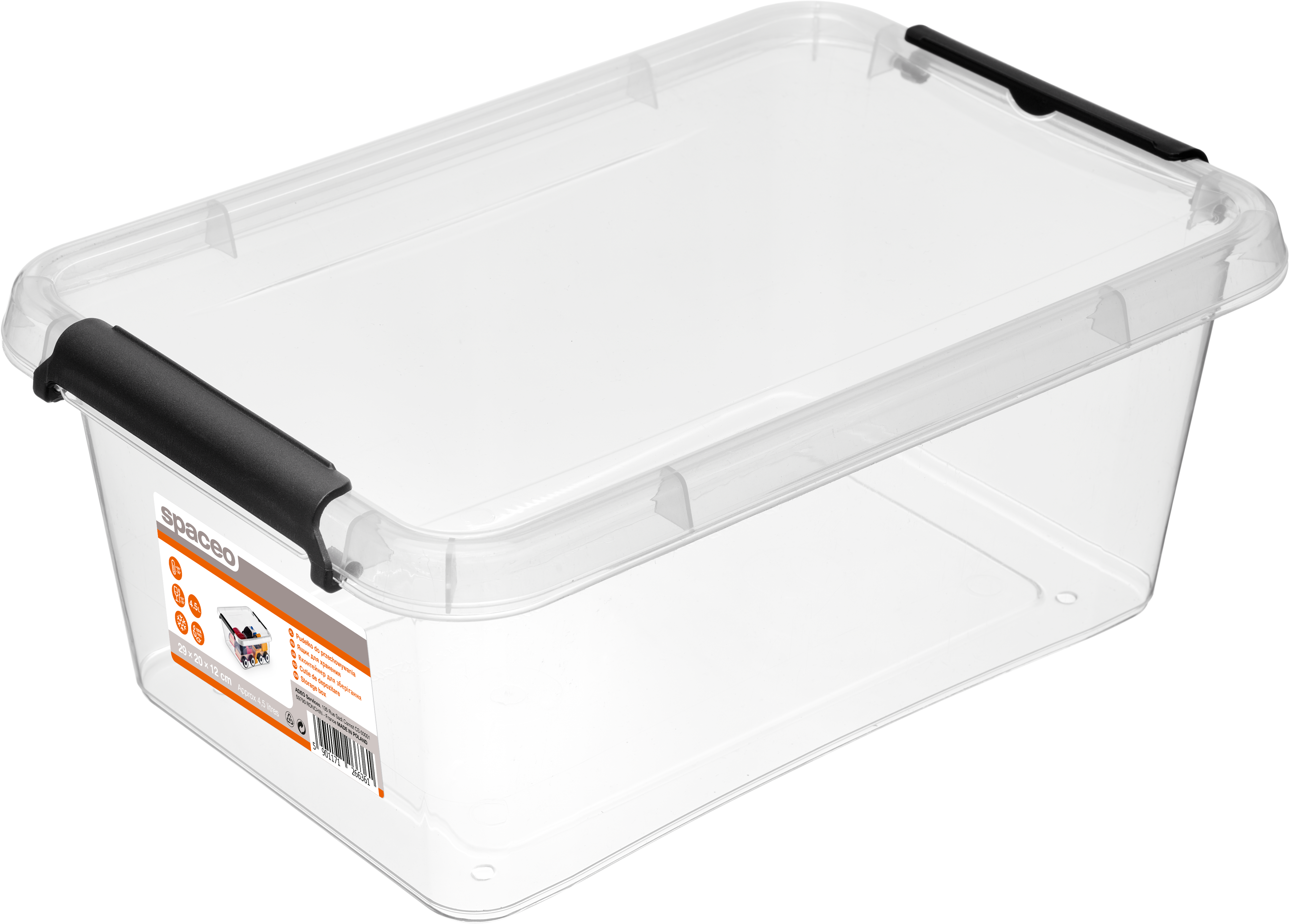 Pojemnik z klipsami 4.5 l 20 x 12 x 29 cm Spaceo