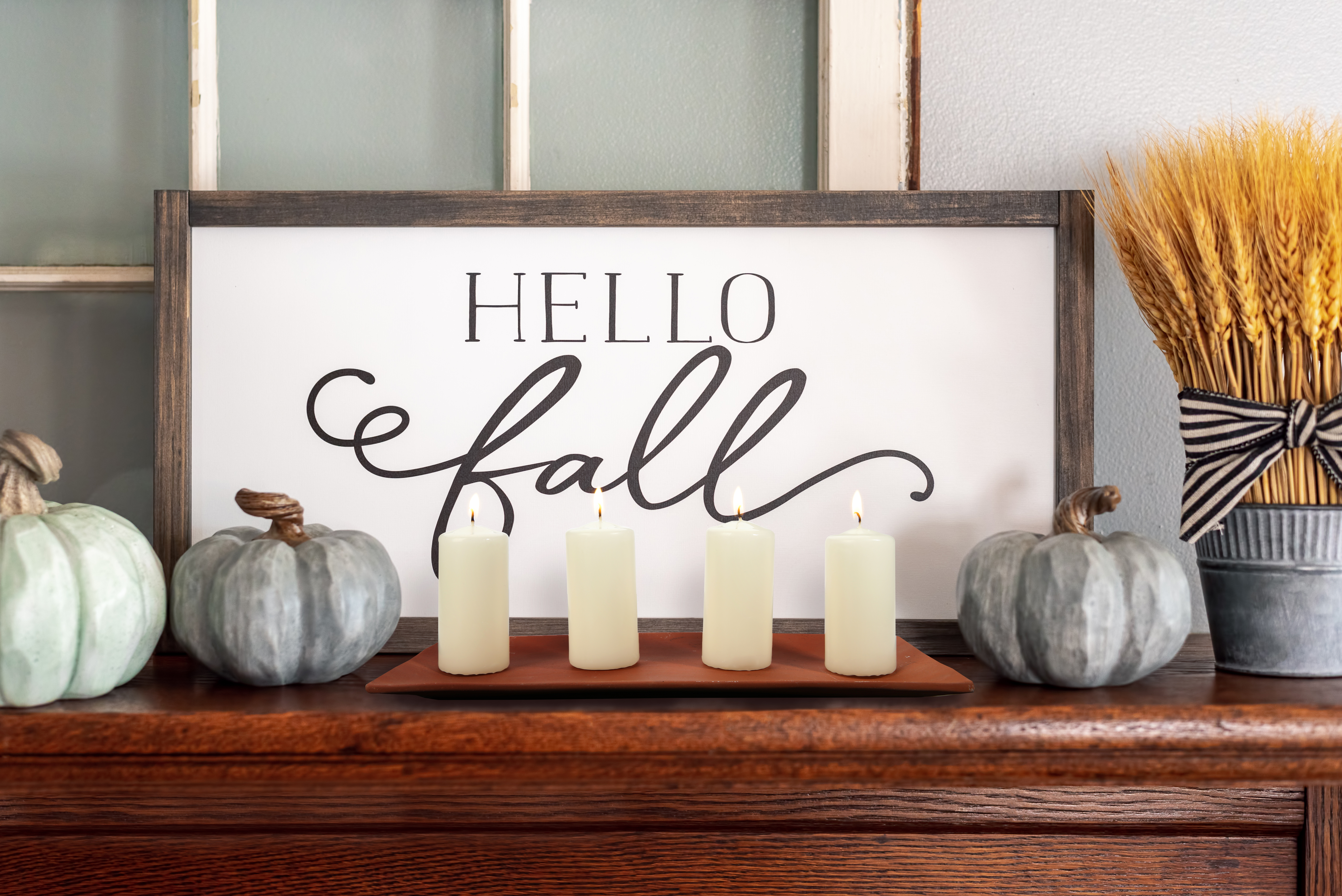 Świeca pieńkowa 4 szt. ecru wys. 8 cm - 2