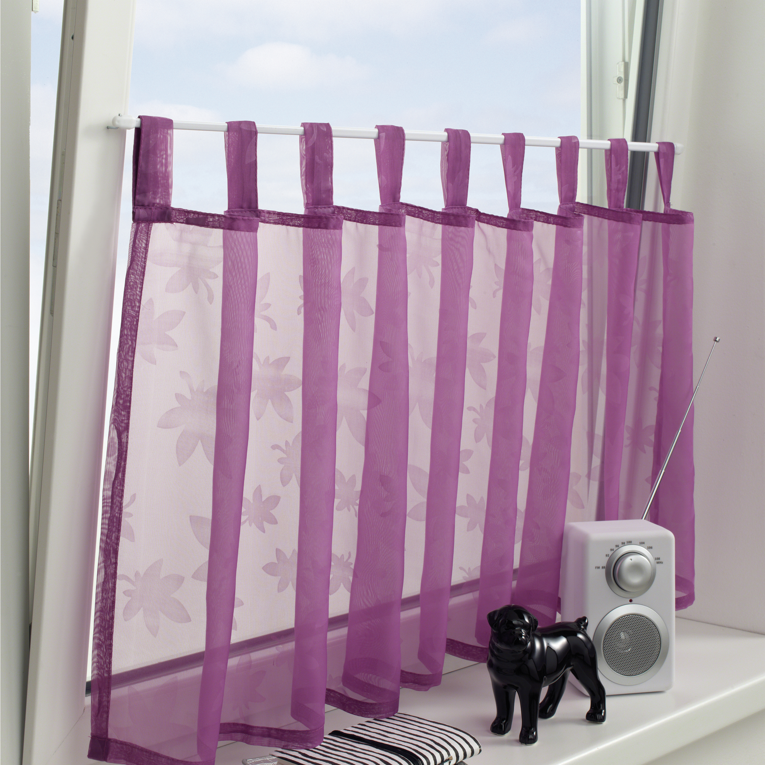 Karnisz mini do zazdrostek 50-80 cm biały 2 szt. - 3