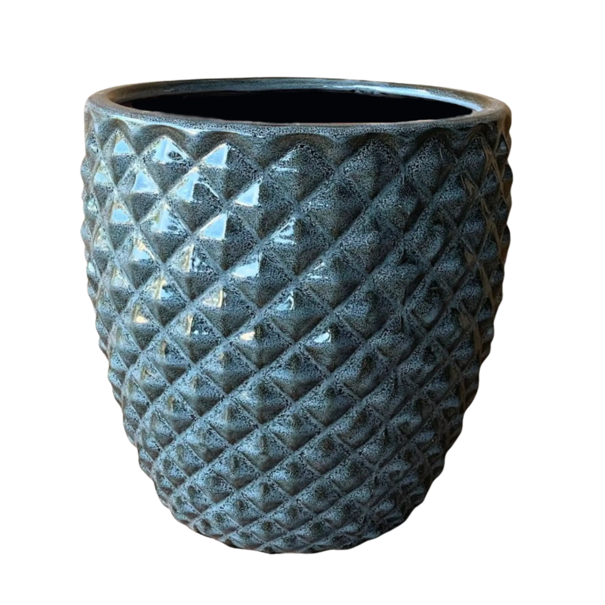 Donica szkliwiona Porto śr.34 cm szara