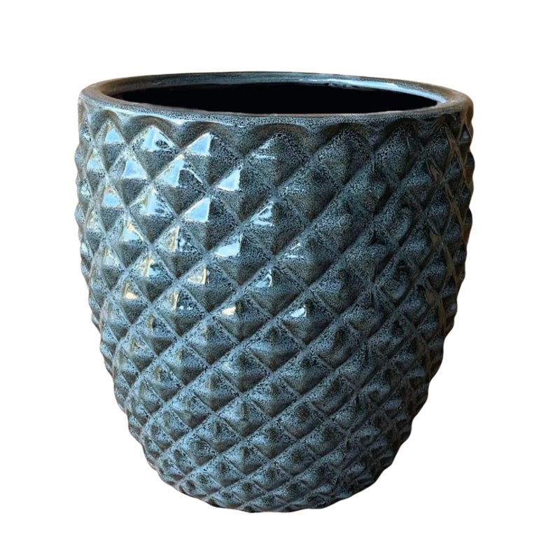 Donica szkliwiona Porto śr.34 cm szara